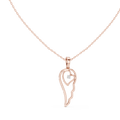 Heart Angel Wing Pendant Necklace