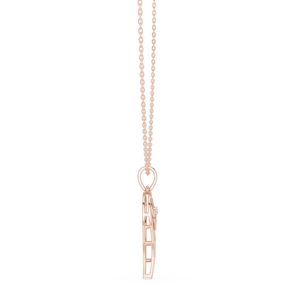 Heart Angel Wing Pendant Necklace