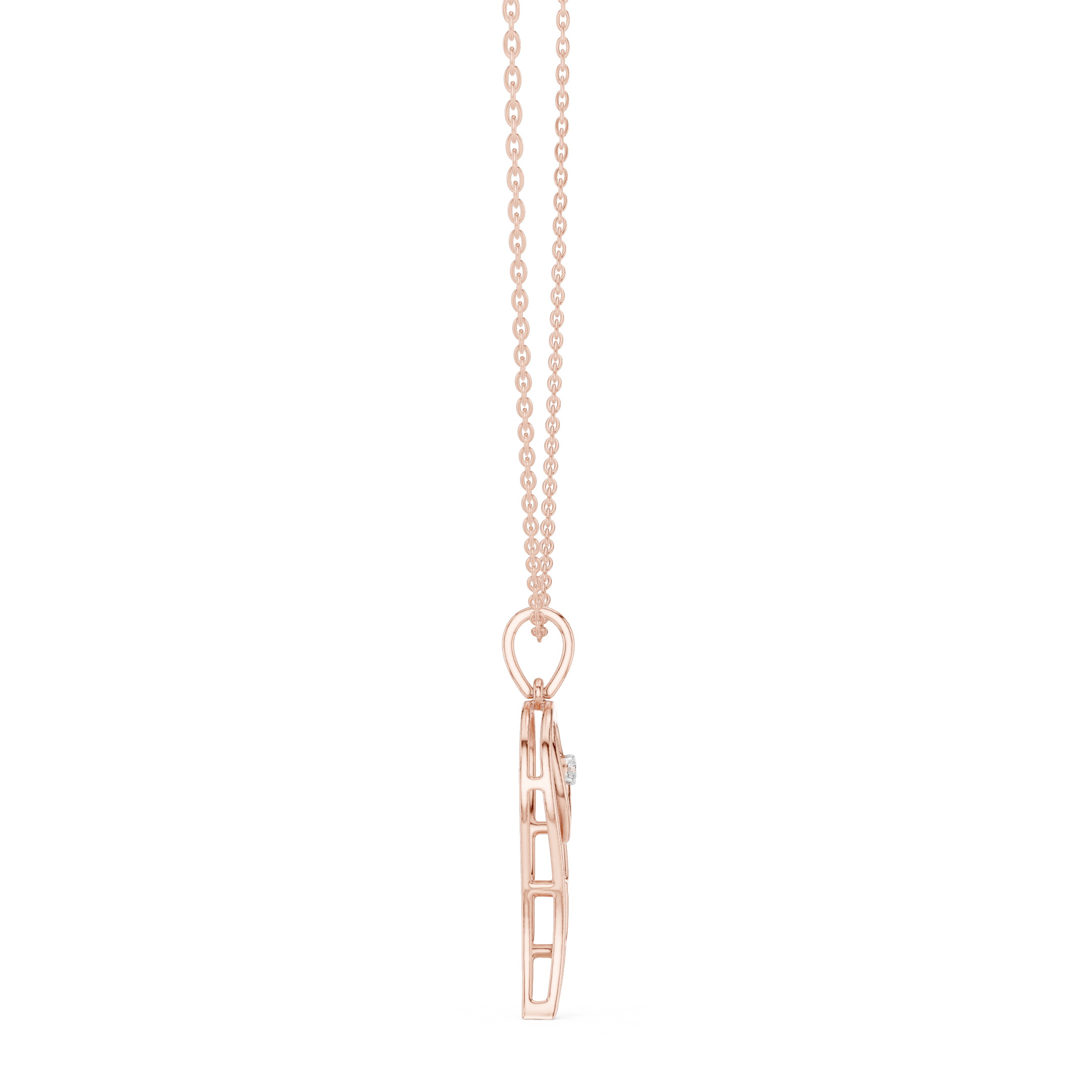 Heart Angel Wing Pendant Necklace