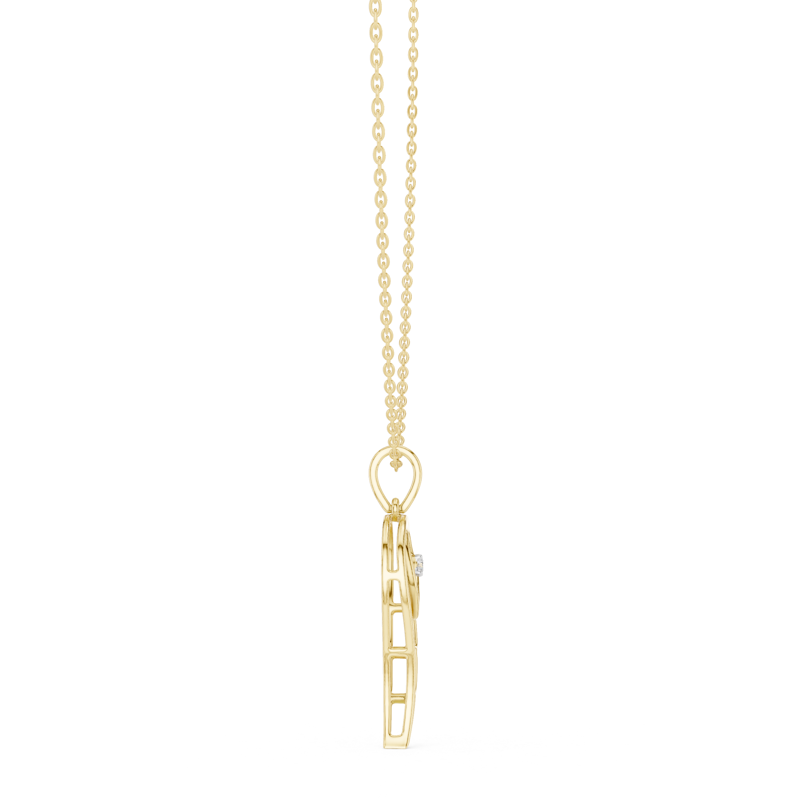 Heart Angel Wing Pendant Necklace