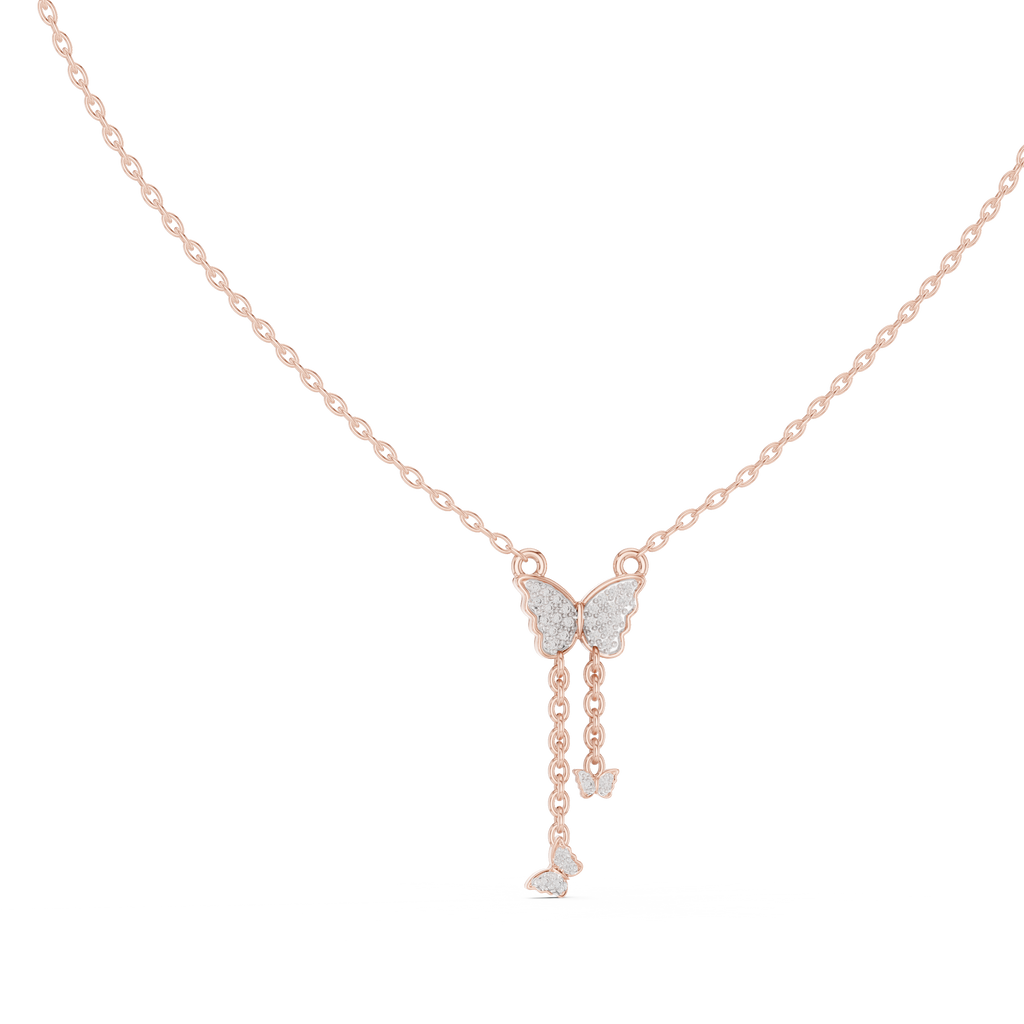 Lab Grown Diamond Butterfly Lariat Necklace