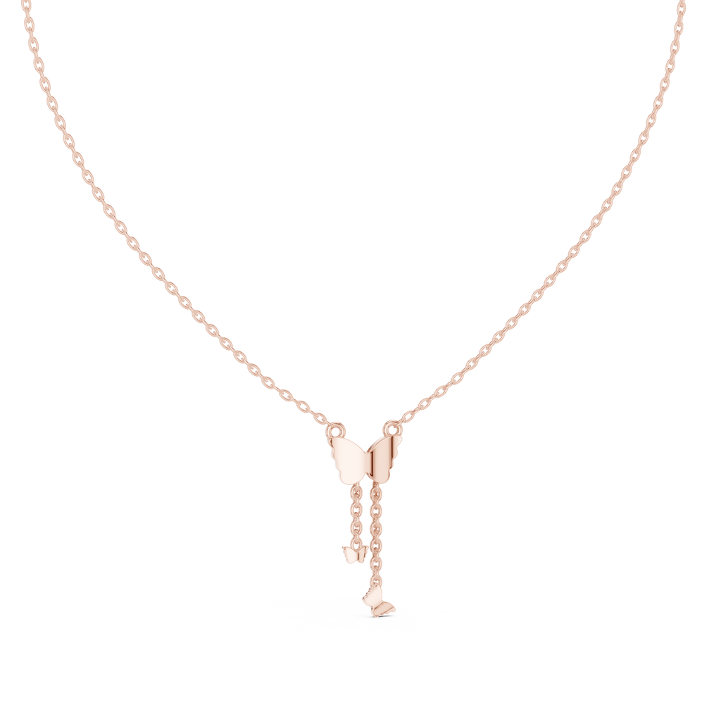 Lab Grown Diamond Butterfly Lariat Necklace