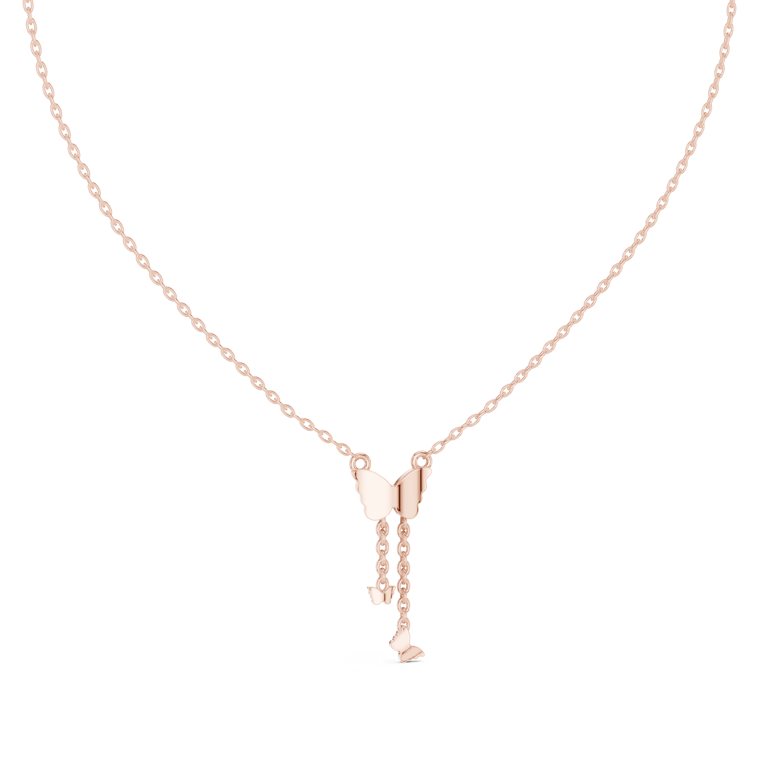 Lab Grown Diamond Butterfly Lariat Necklace