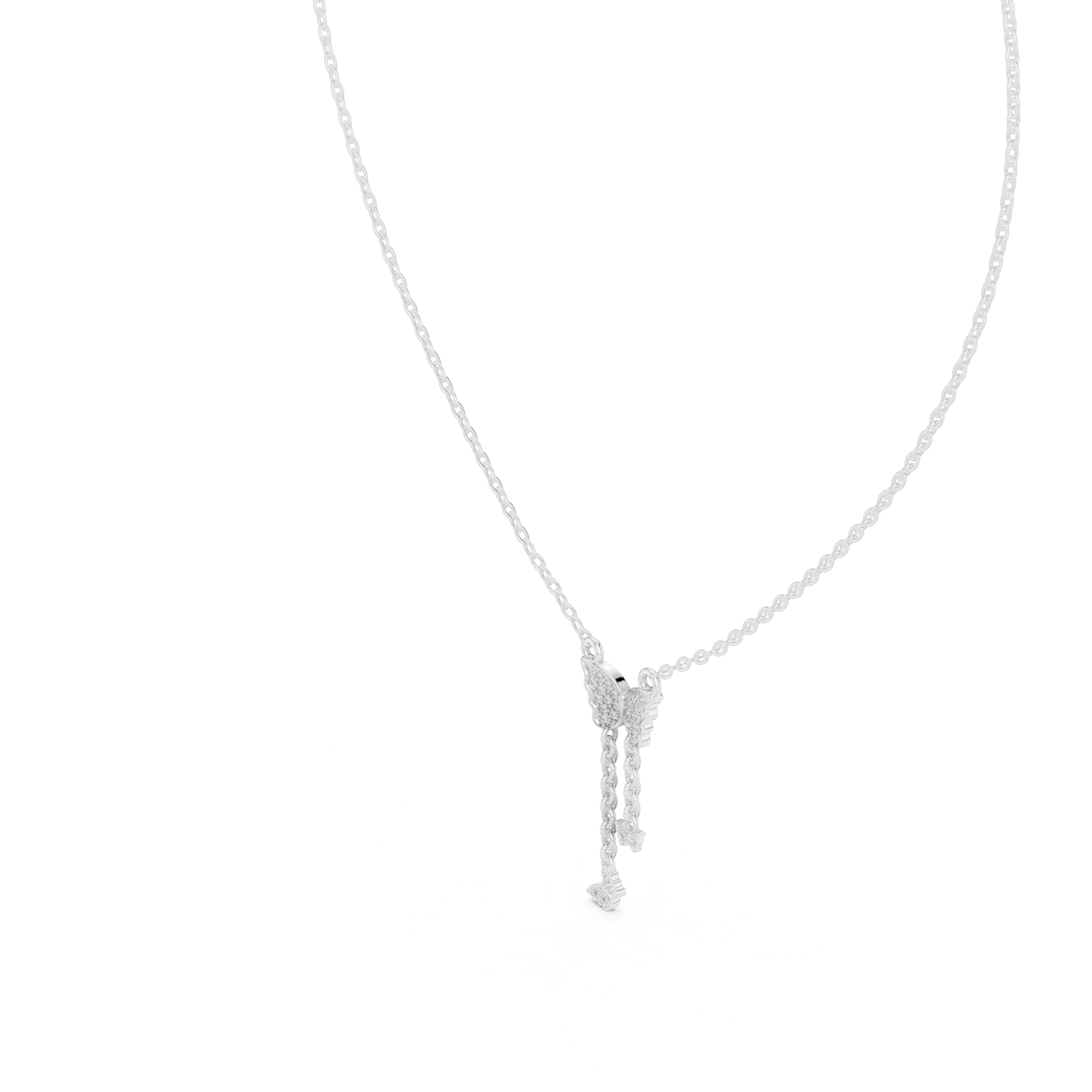 Lab Grown Diamond Butterfly Lariat Necklace