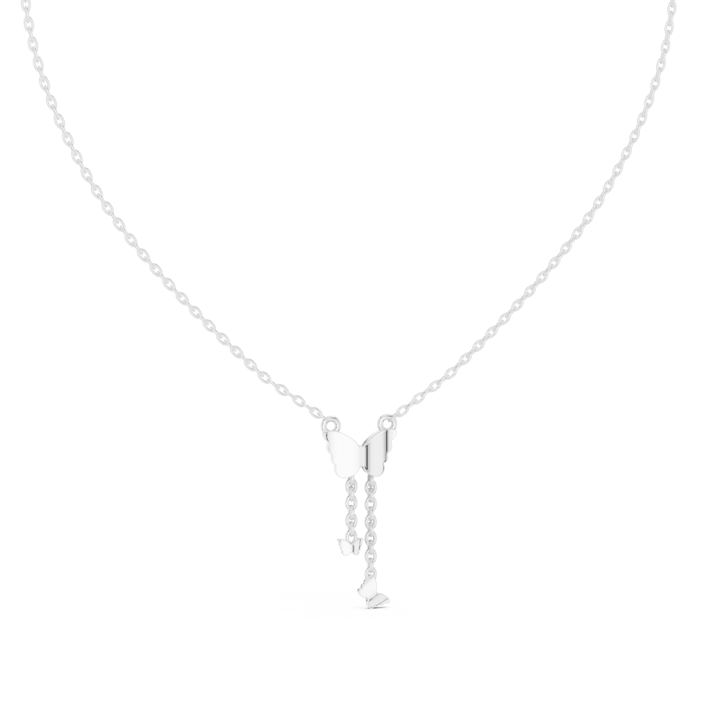 Lab Grown Diamond Butterfly Lariat Necklace