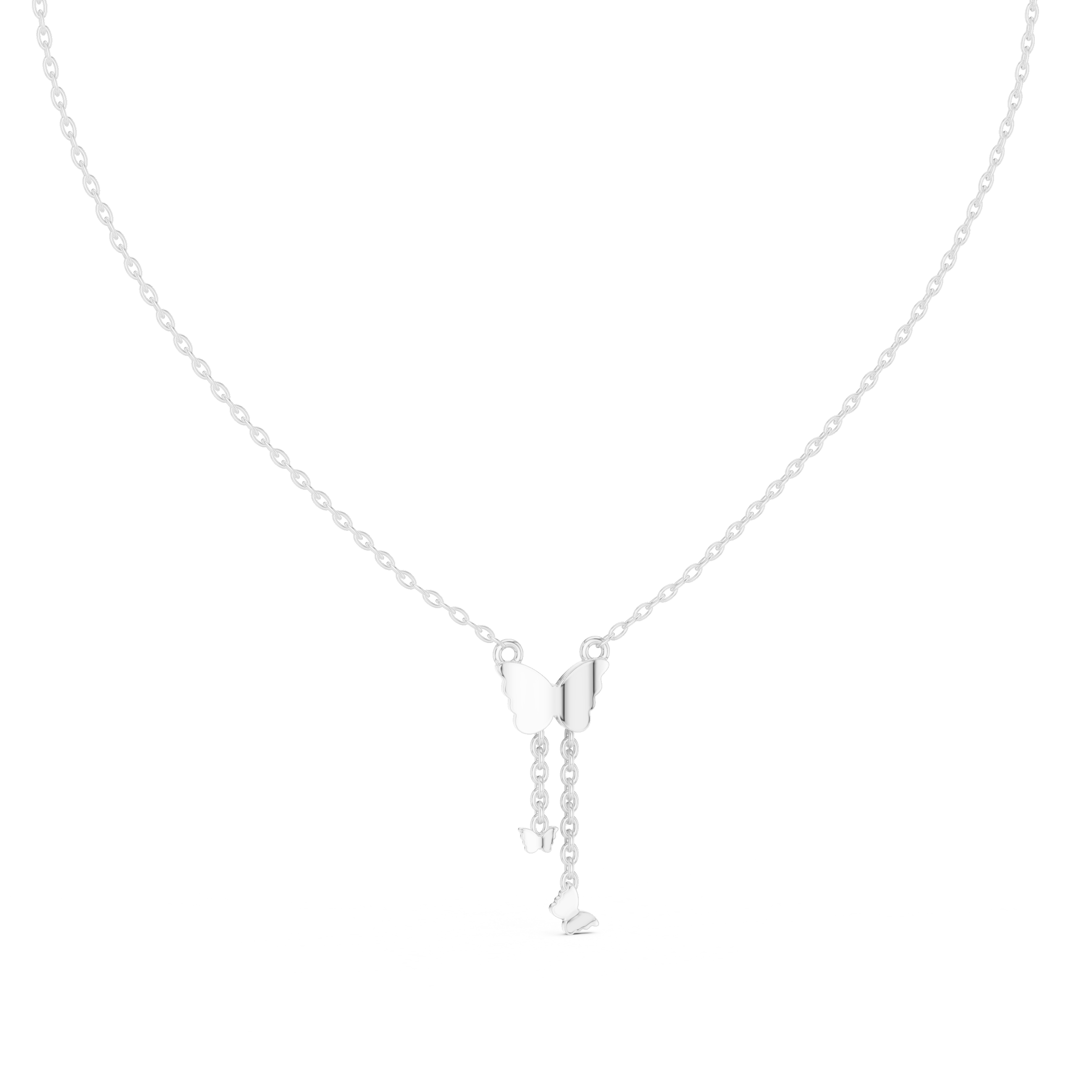 Lab Grown Diamond Butterfly Lariat Necklace