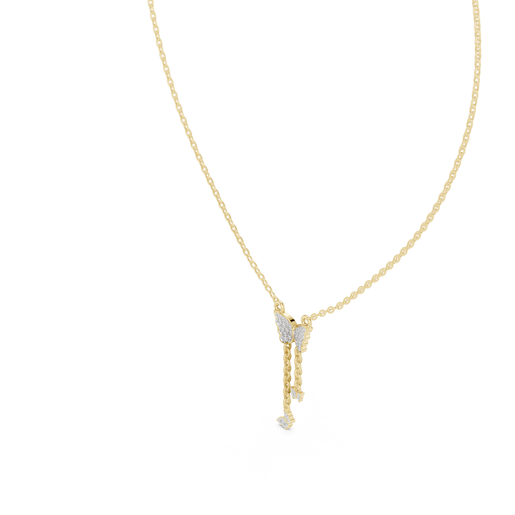 Lab Grown Diamond Butterfly Lariat Necklace