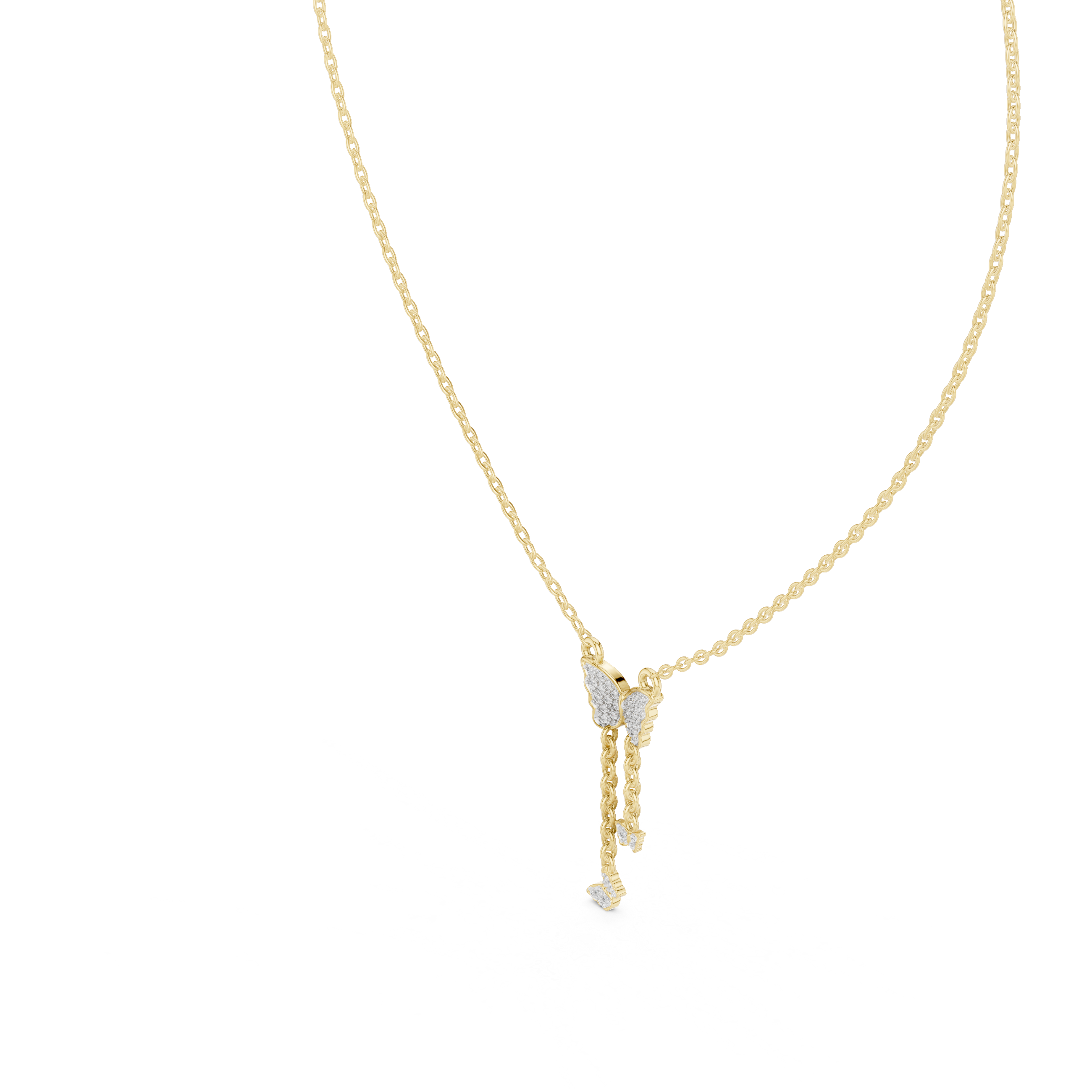 Lab Grown Diamond Butterfly Lariat Necklace