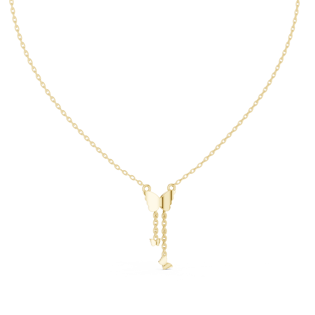 Lab Grown Diamond Butterfly Lariat Necklace
