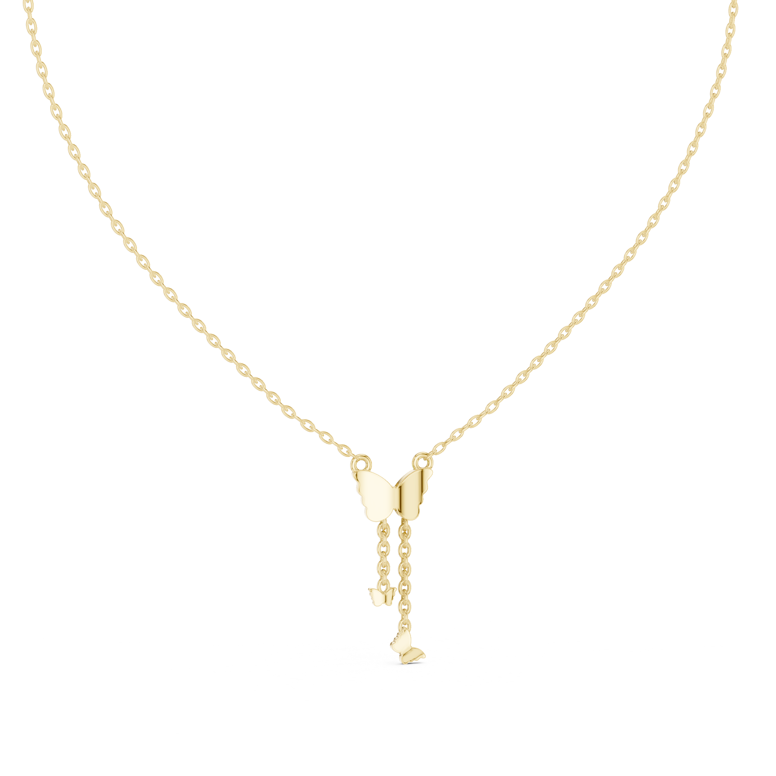 Lab Grown Diamond Butterfly Lariat Necklace