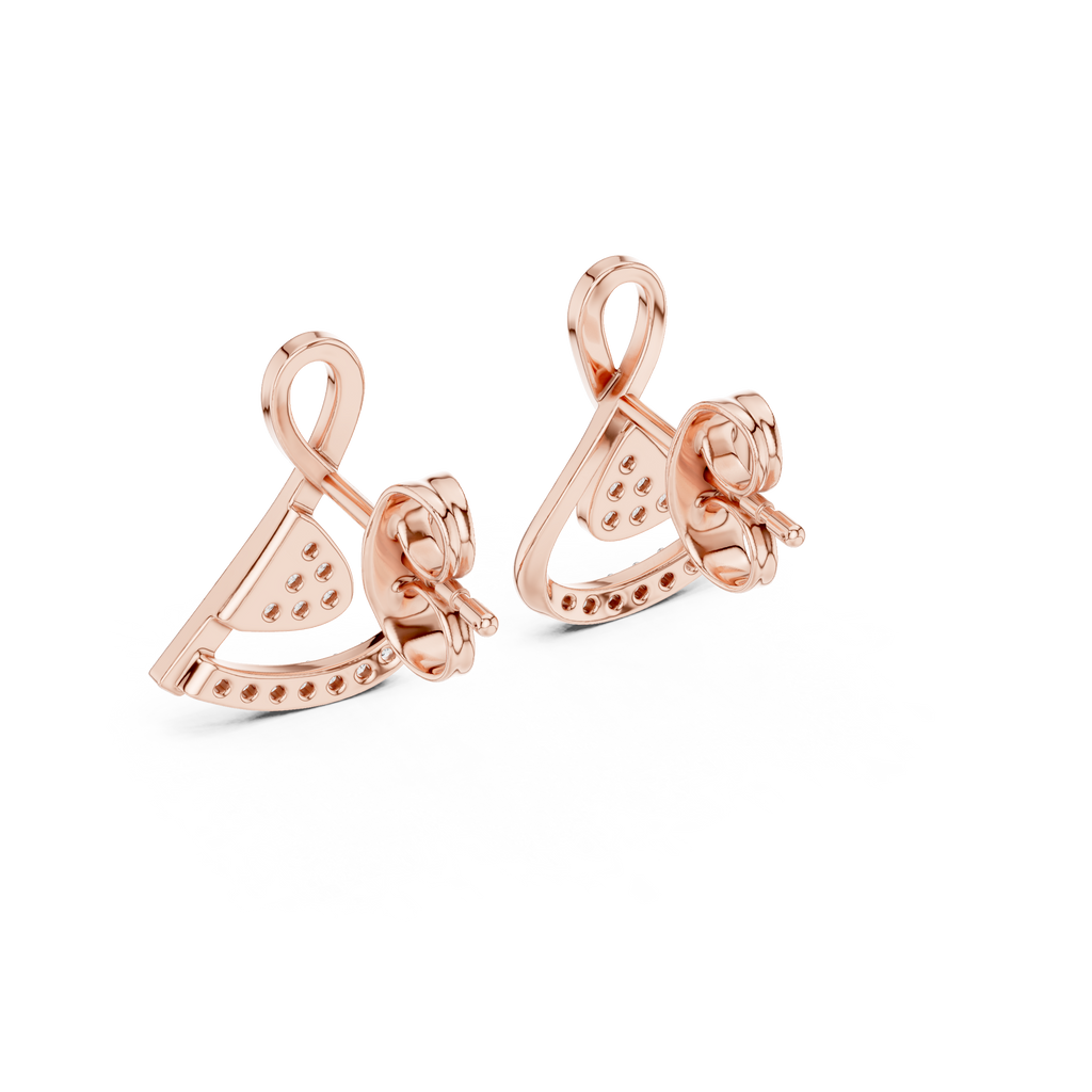 Cross Over Diamond Stud Earrings