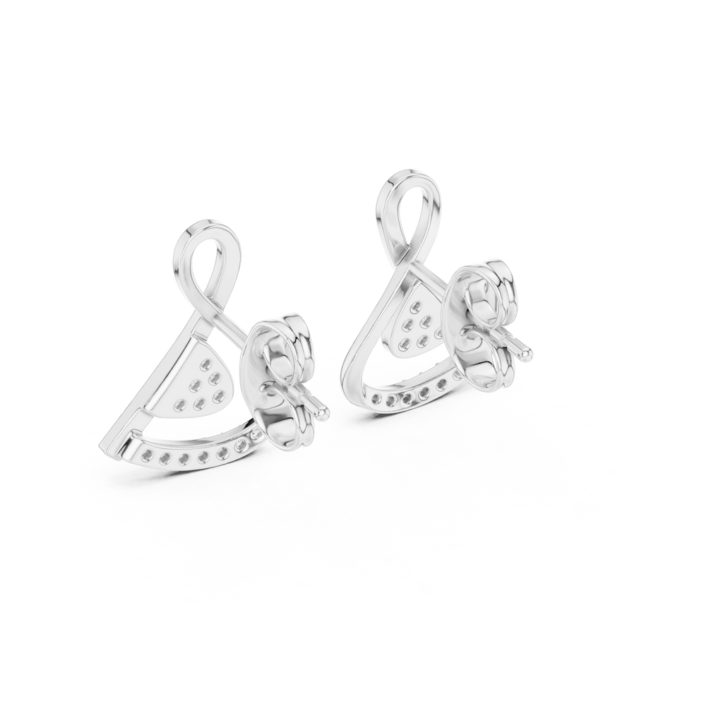 Cross Over Diamond Stud Earrings