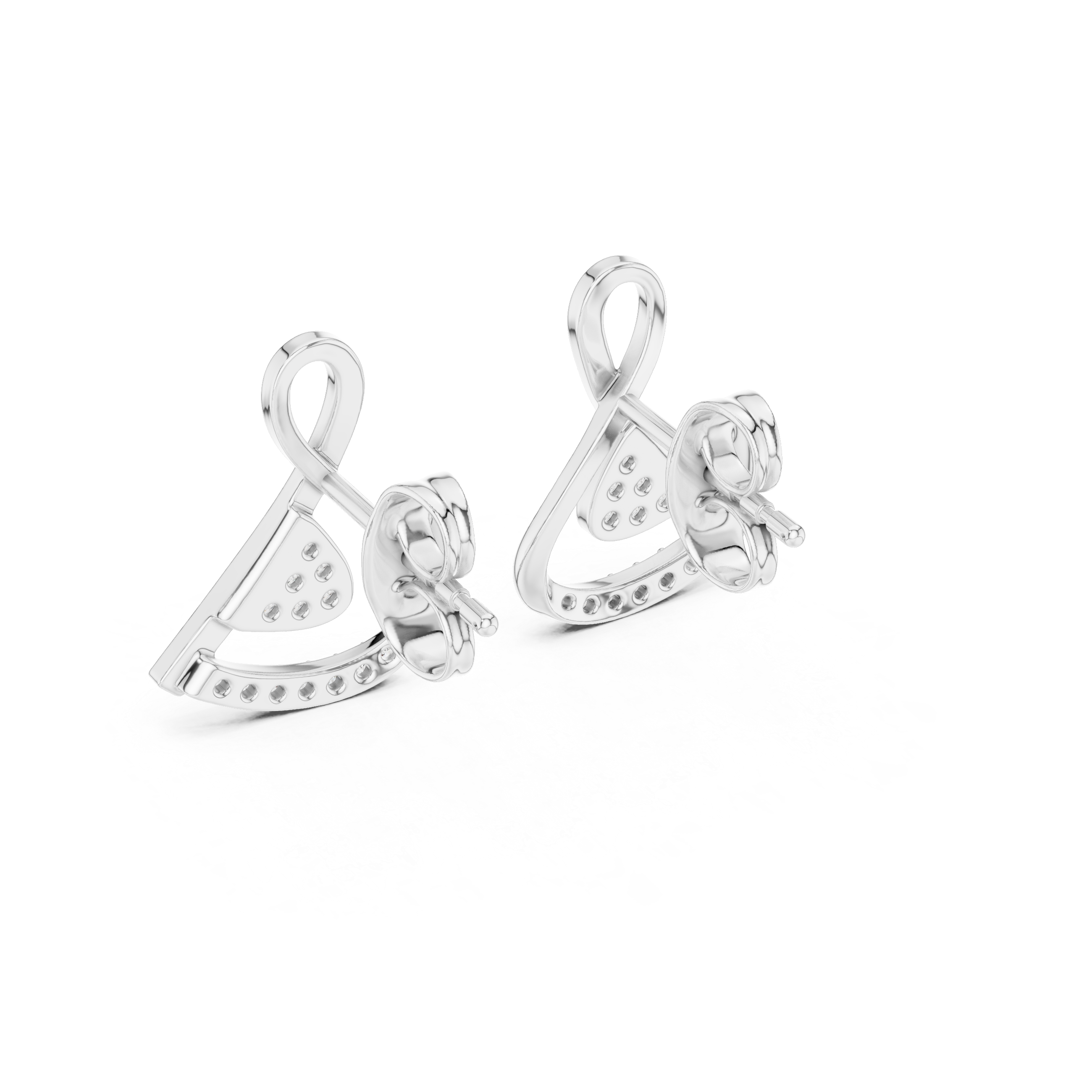 Cross Over Diamond Stud Earrings
