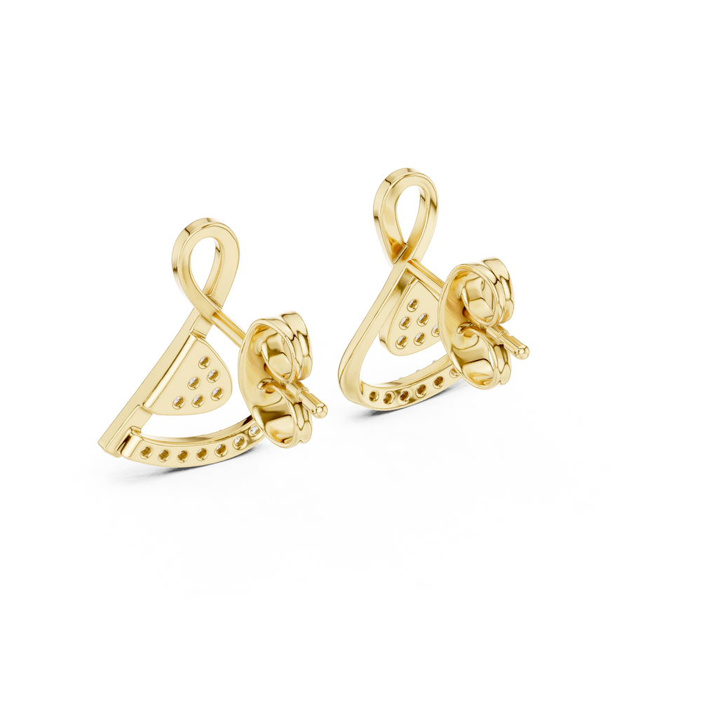 Cross Over Diamond Stud Earrings