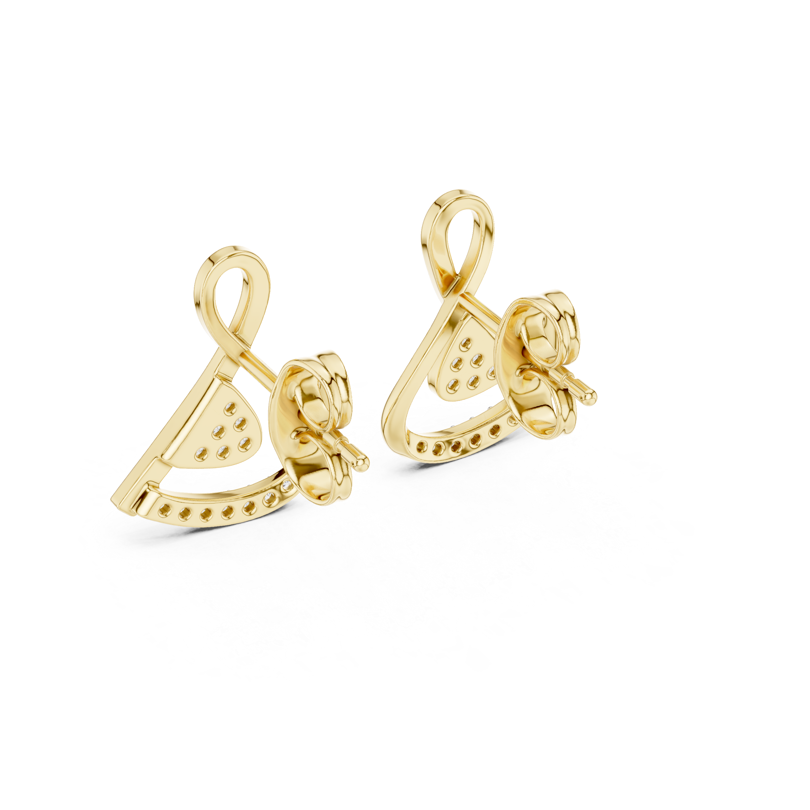 Cross Over Diamond Stud Earrings