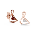 Cross Over Diamond Stud Earrings