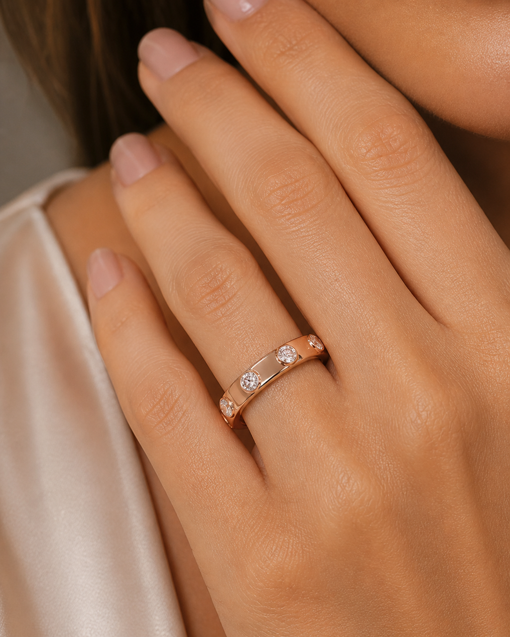 Bezel Set Diamond Band Ring
