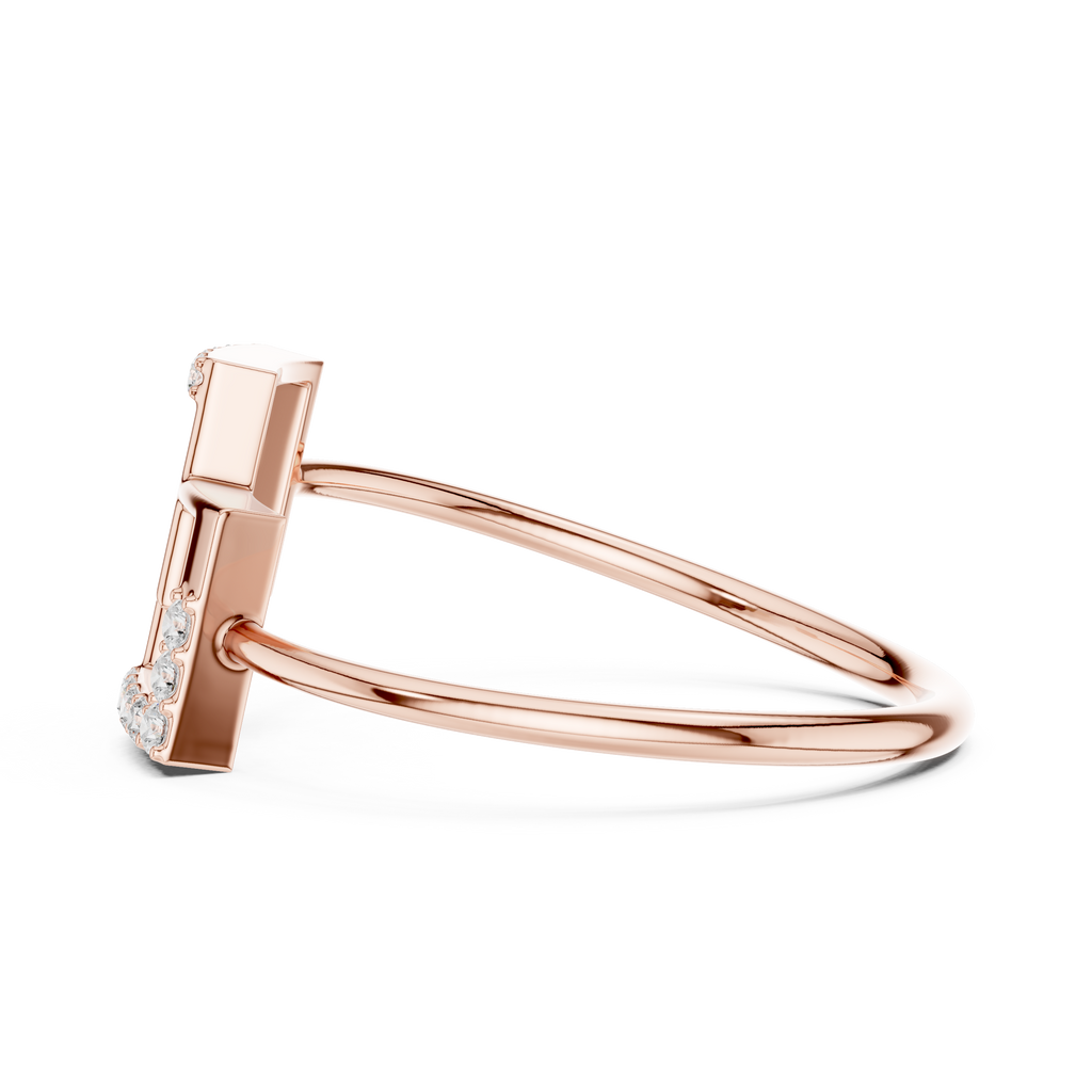 Geometric Double Square Diamond Ring