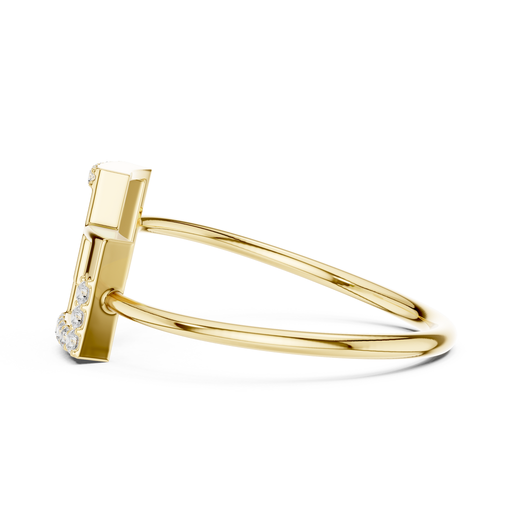 Geometric Double Square Diamond Ring