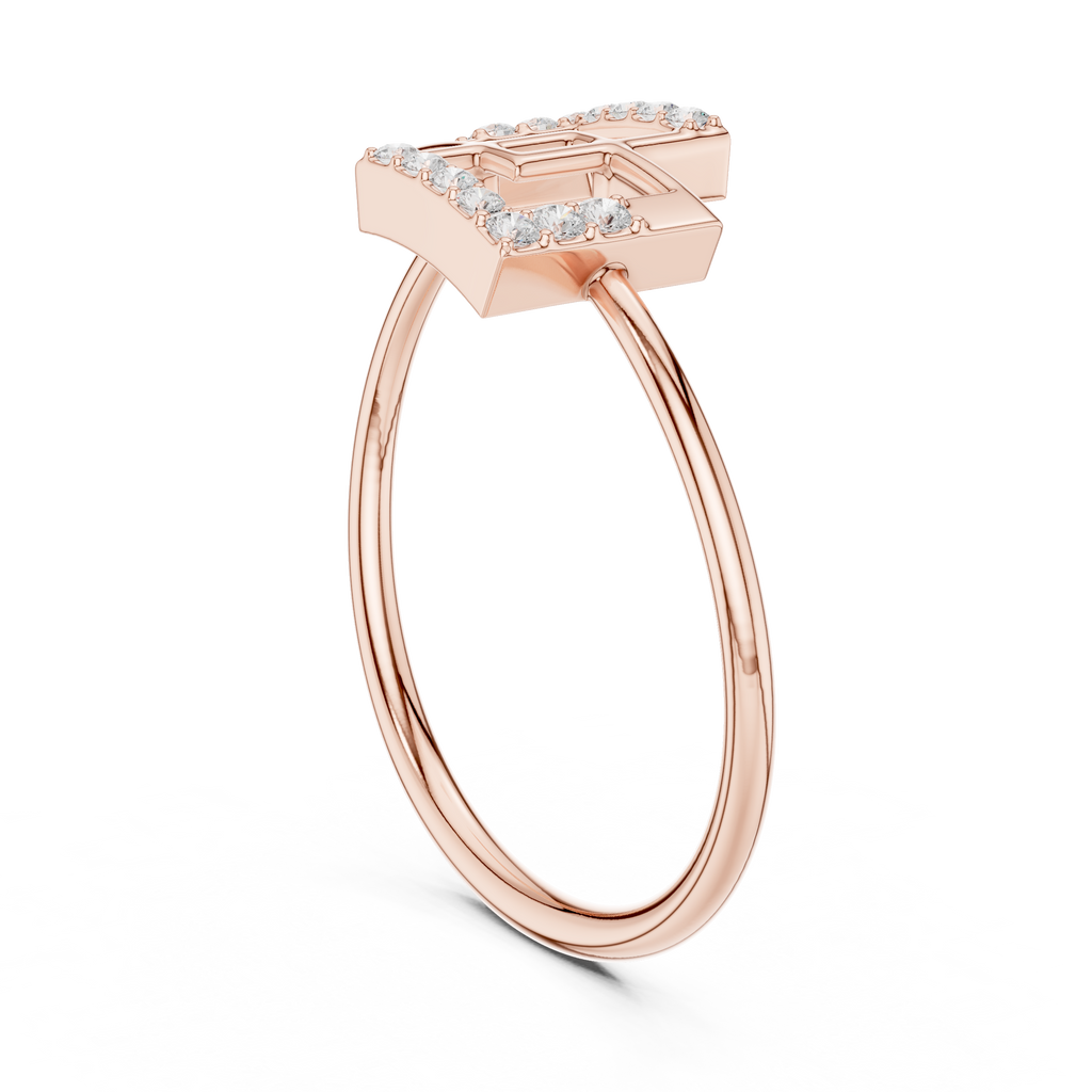 Geometric Double Square Diamond Ring