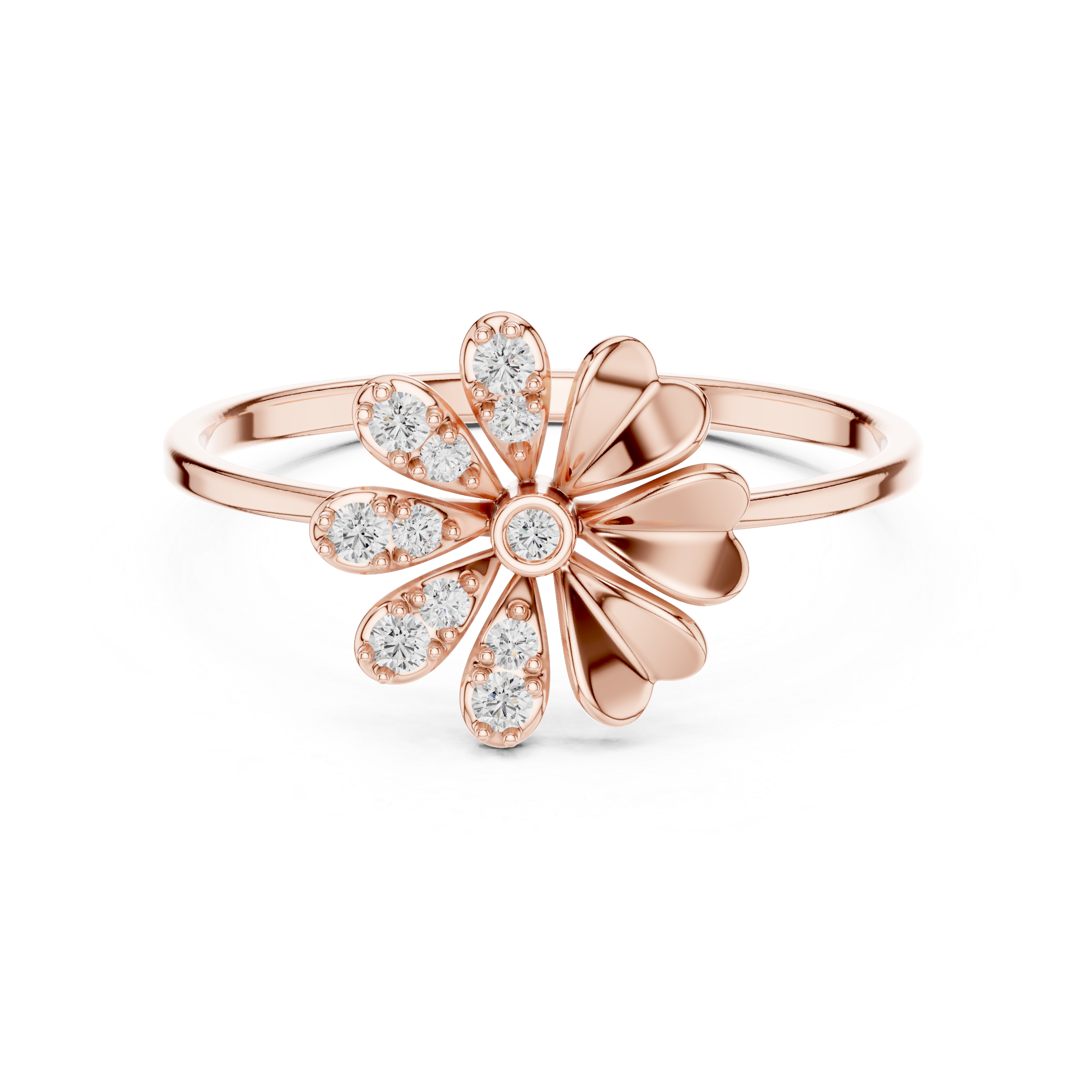 Elegant Flower Design Diamond Ring