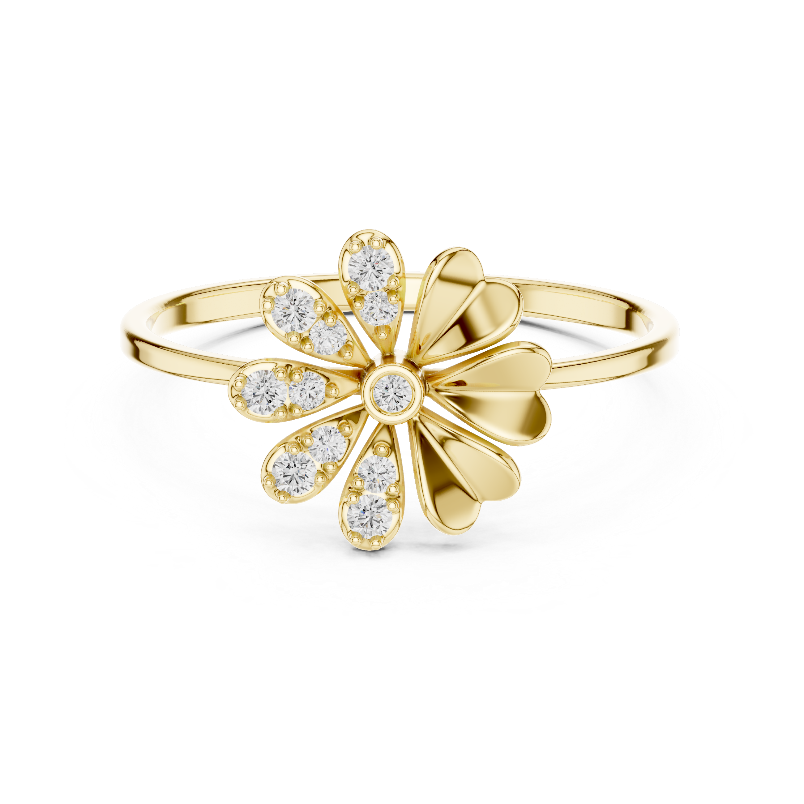 Elegant Flower Design Diamond Ring