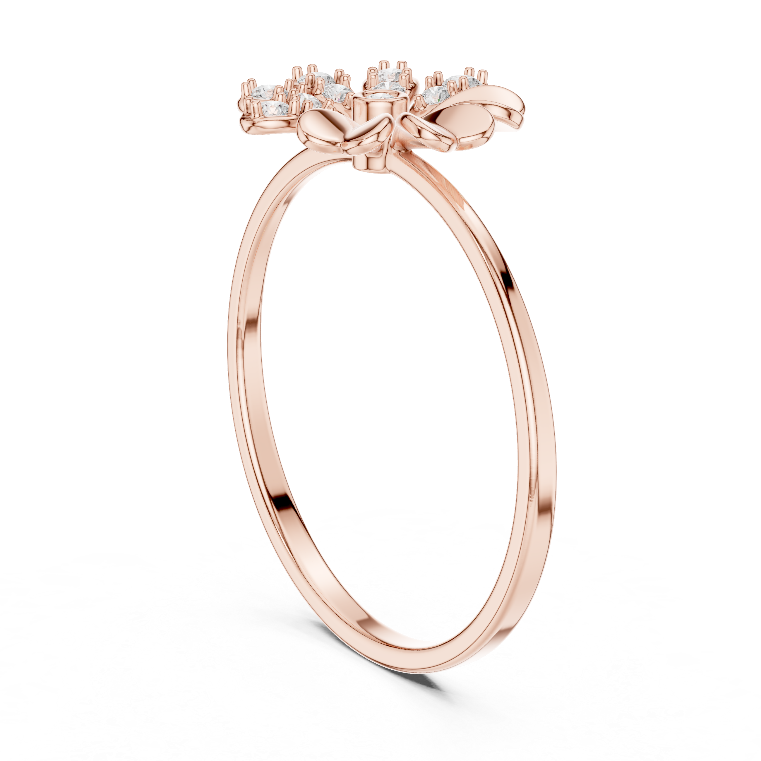 Elegant Flower Design Diamond Ring
