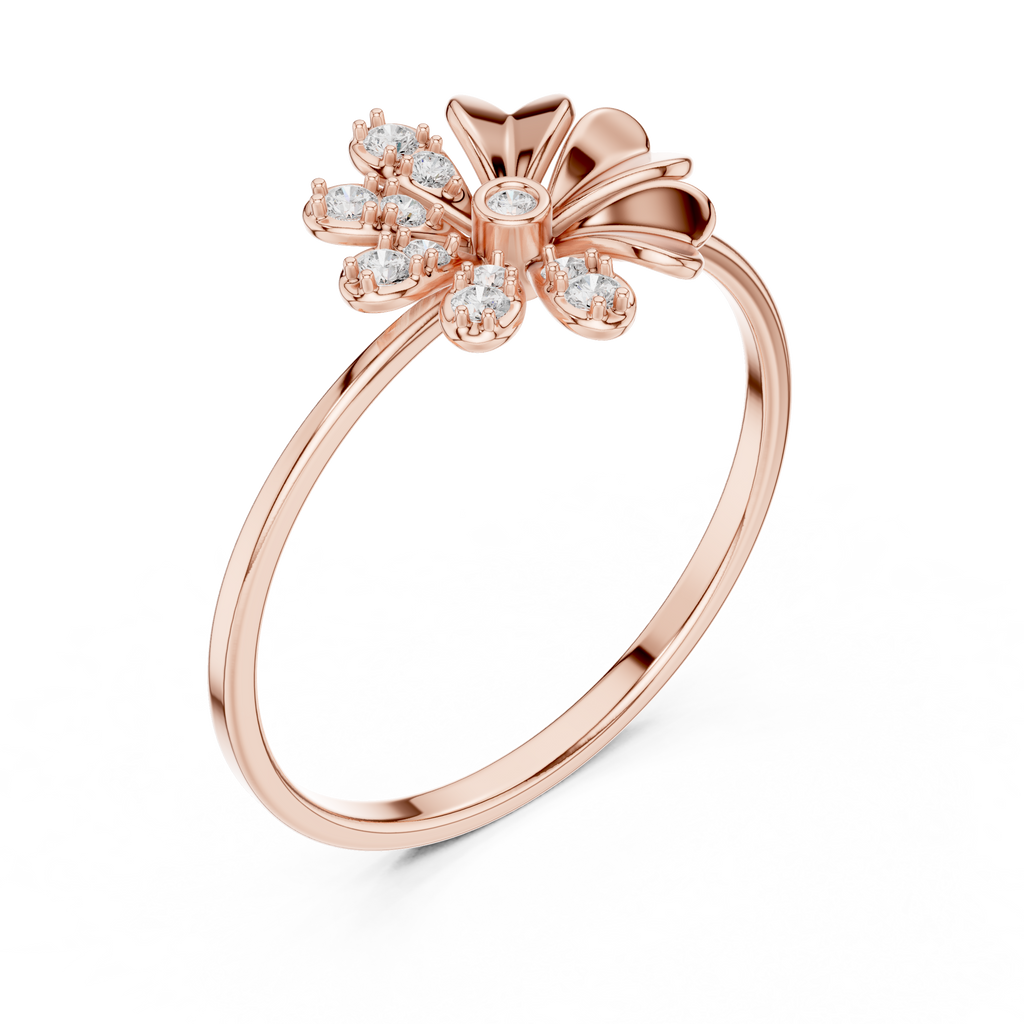 Elegant Flower Design Diamond Ring