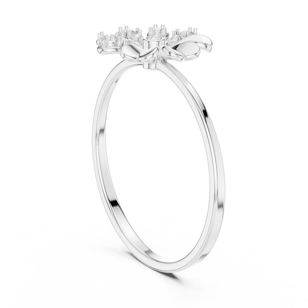 Elegant Flower Design Diamond Ring