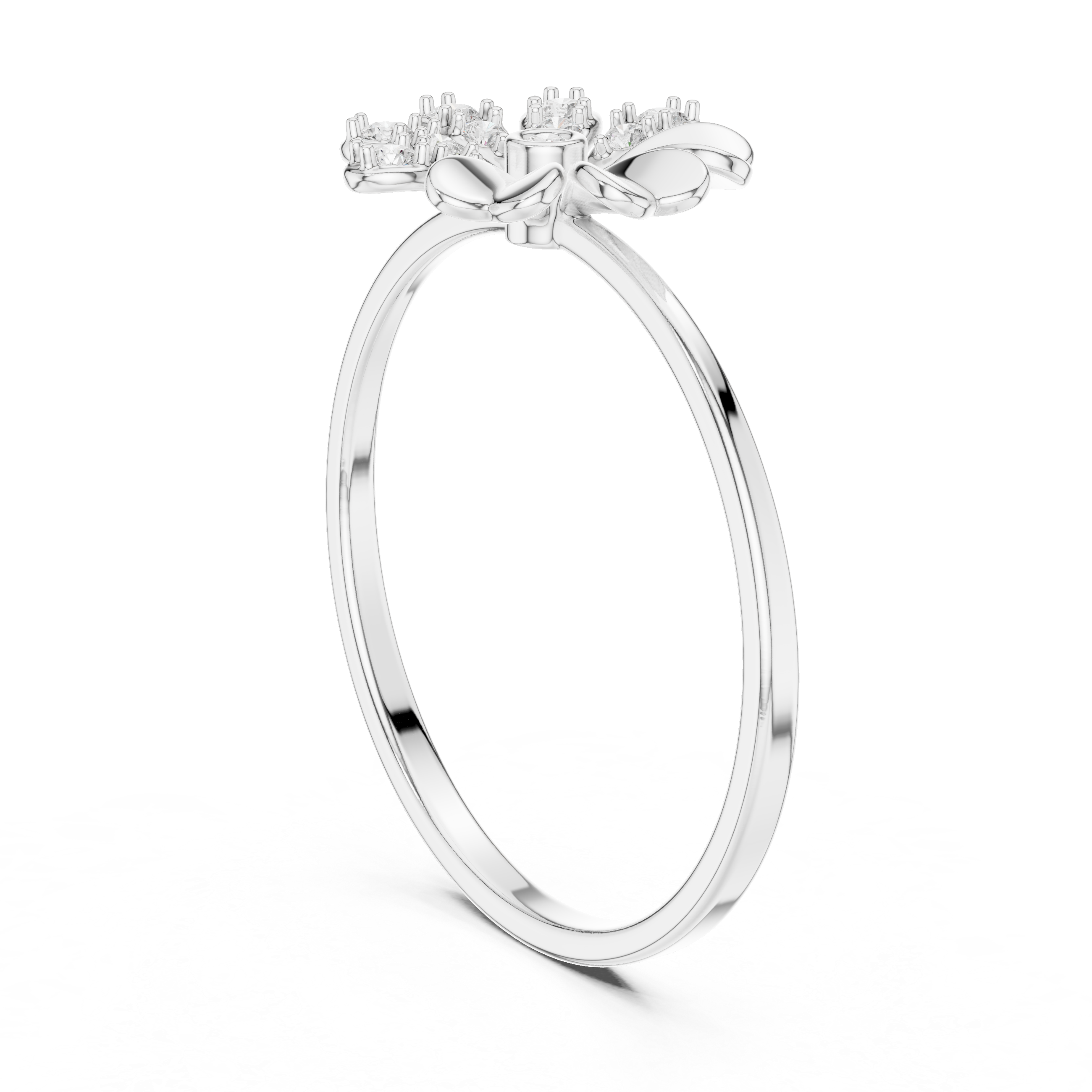 Elegant Flower Design Diamond Ring