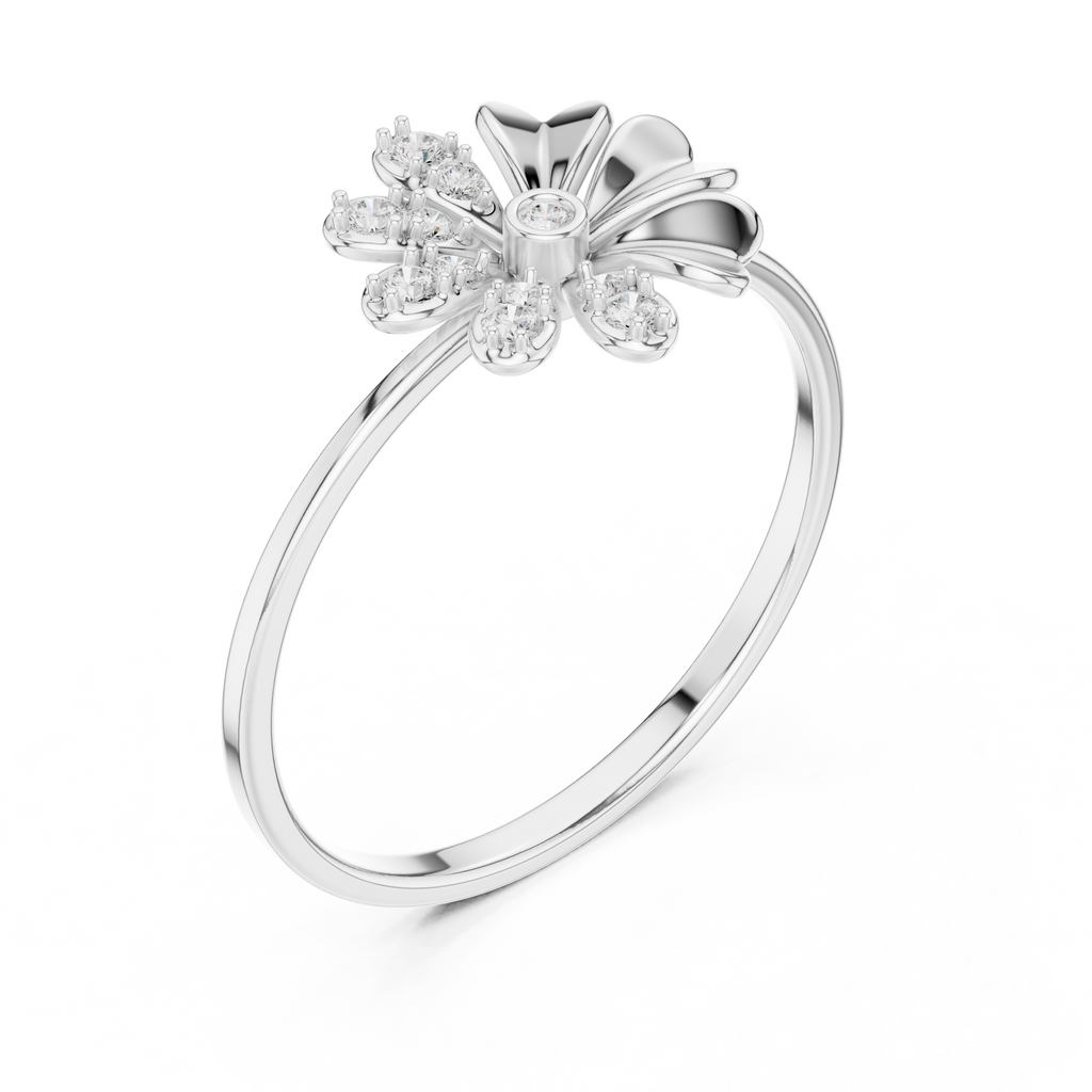 Elegant Flower Design Diamond Ring