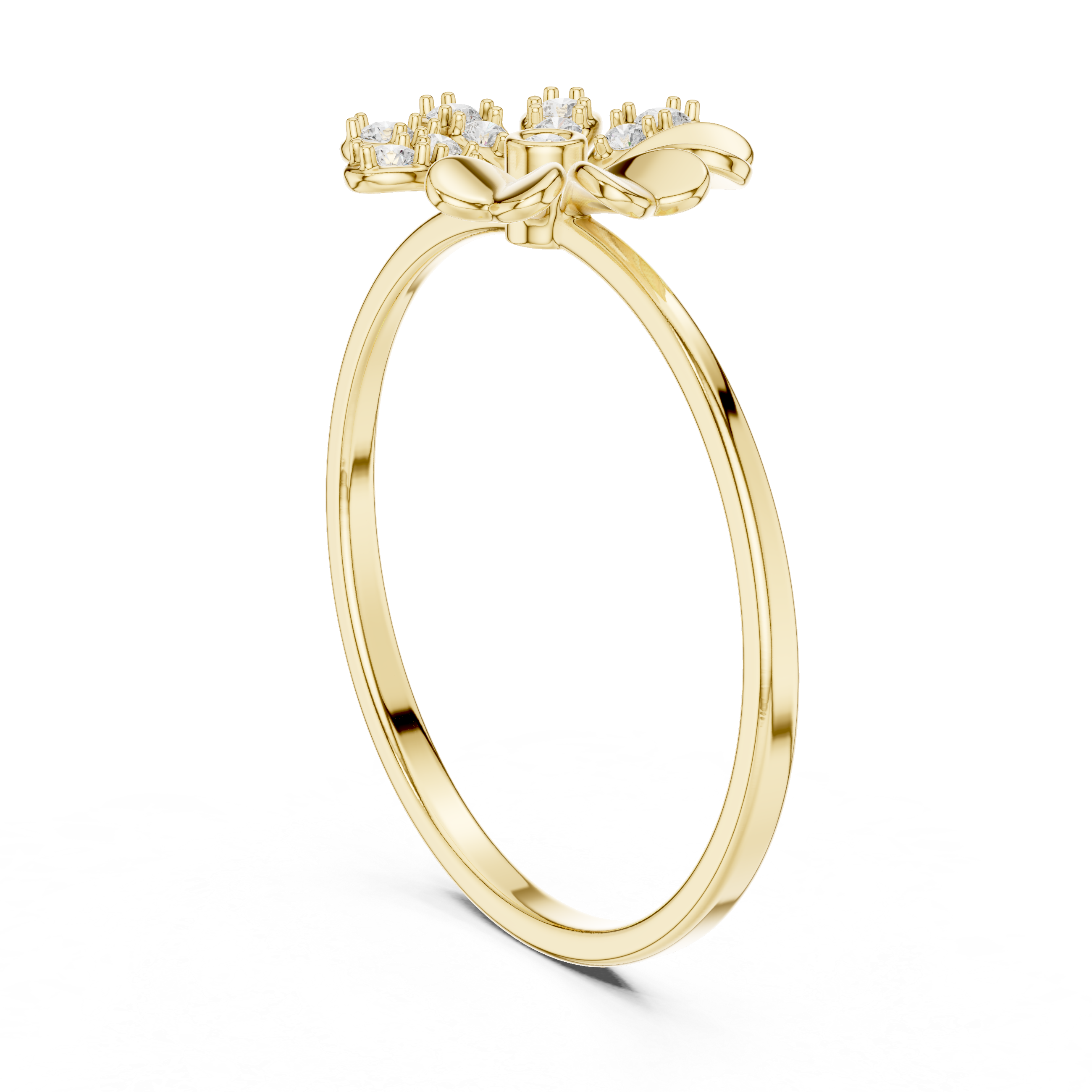 Elegant Flower Design Diamond Ring