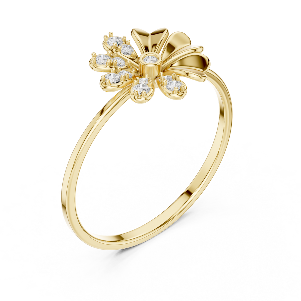 Elegant Flower Design Diamond Ring