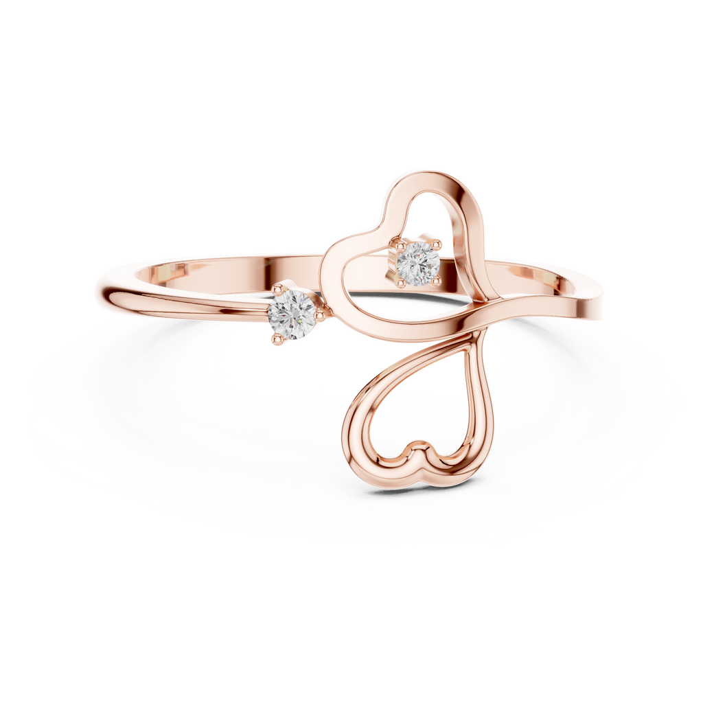 Dual Heart Diamond Ring