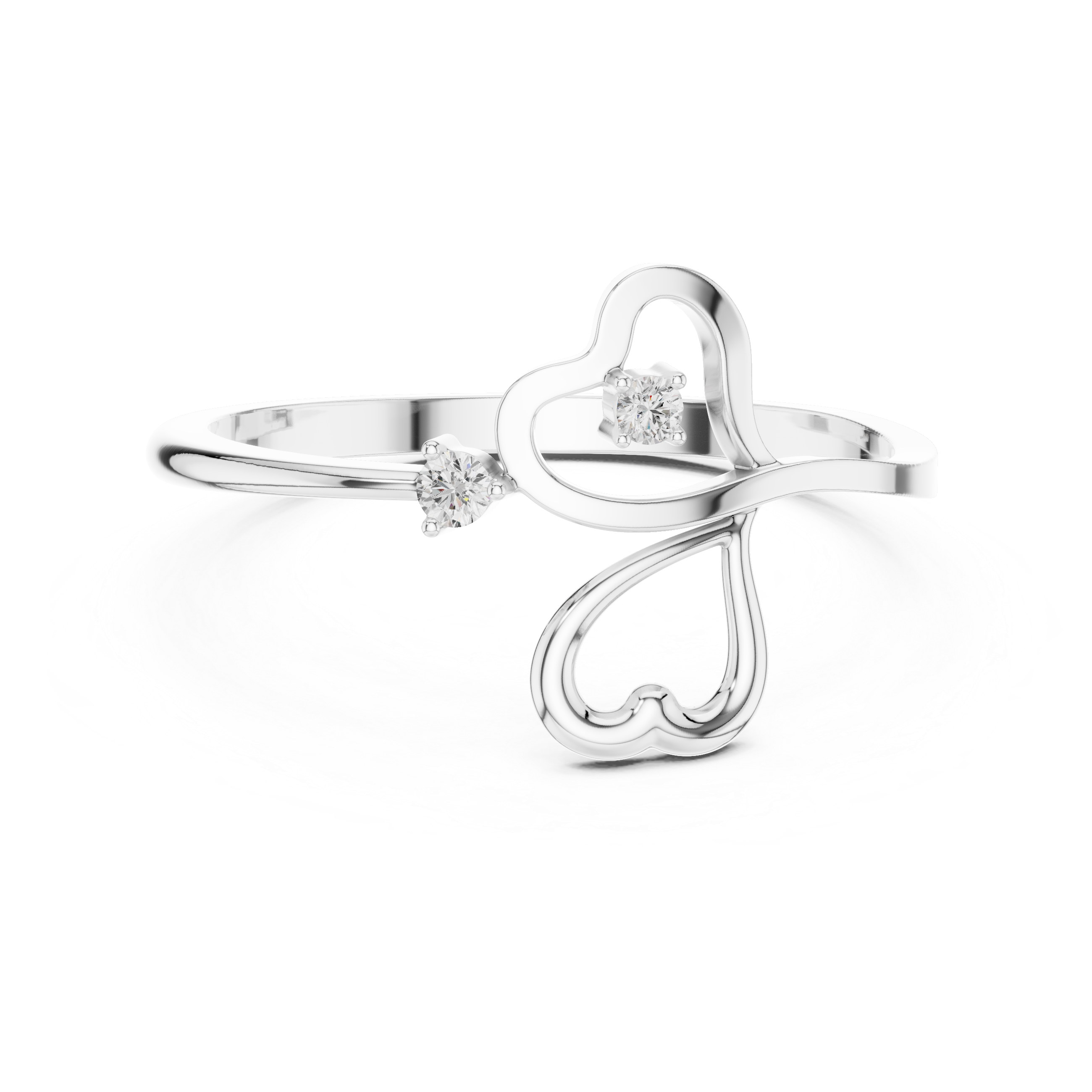 Dual Heart Diamond Ring