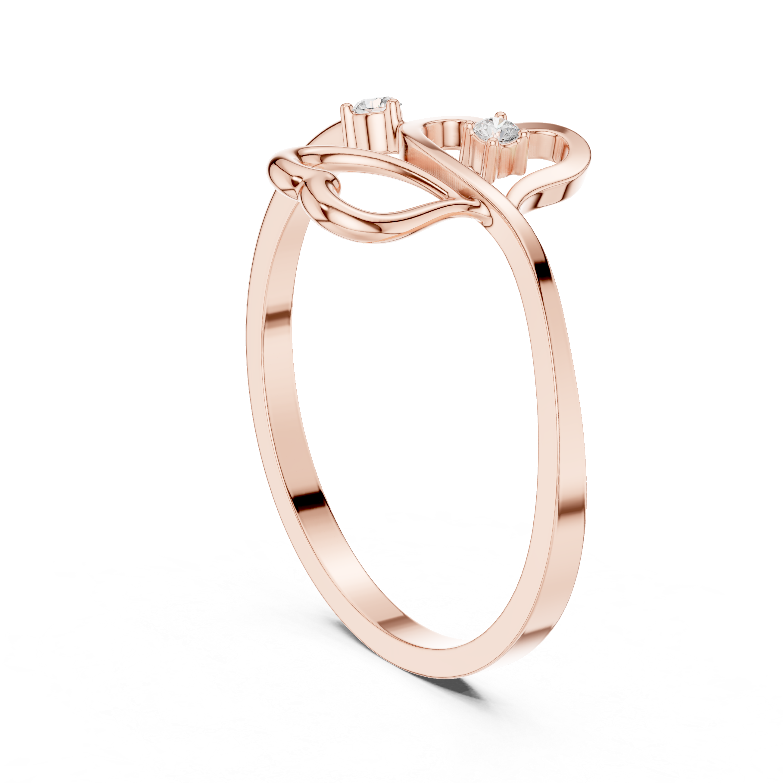Dual Heart Diamond Ring