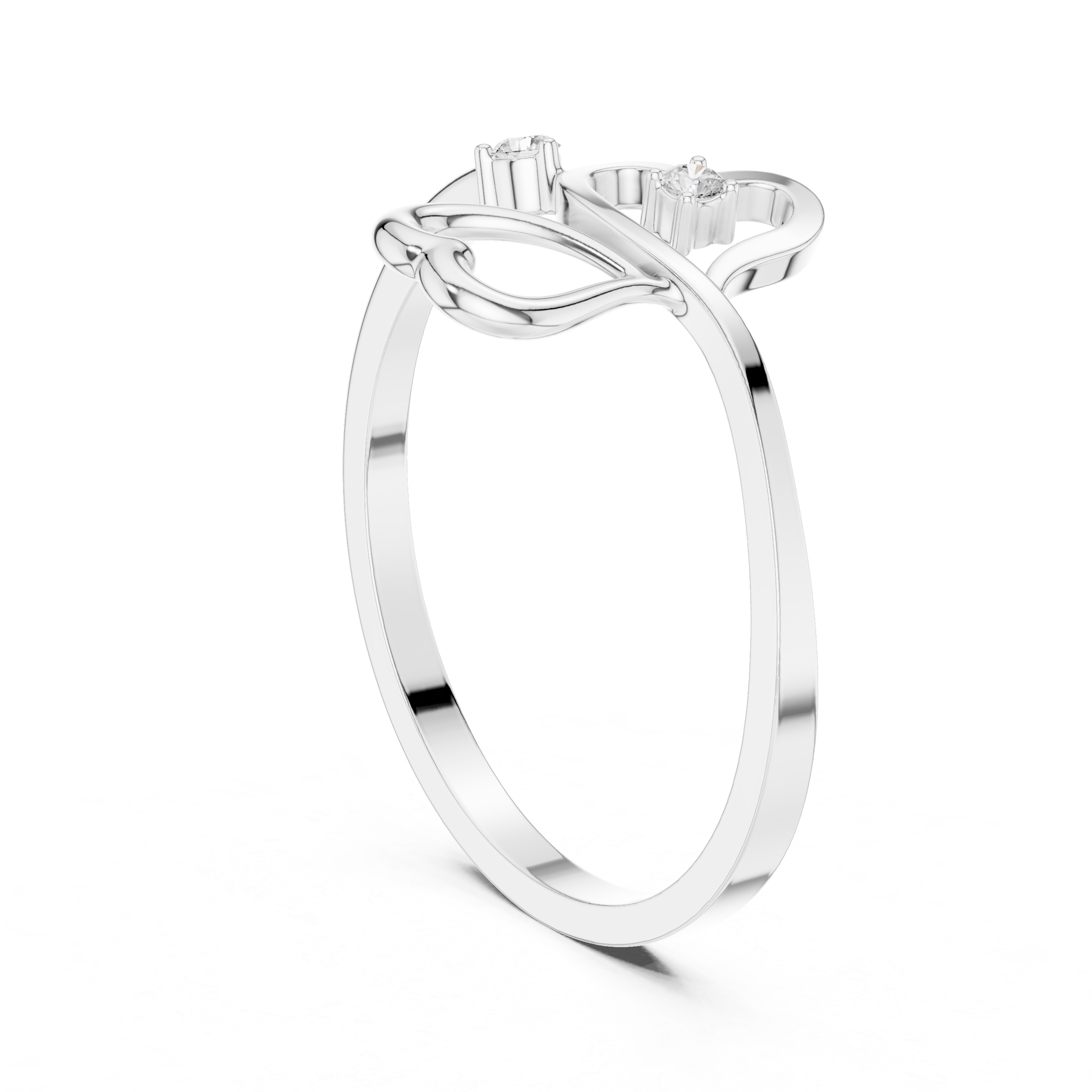 Dual Heart Diamond Ring