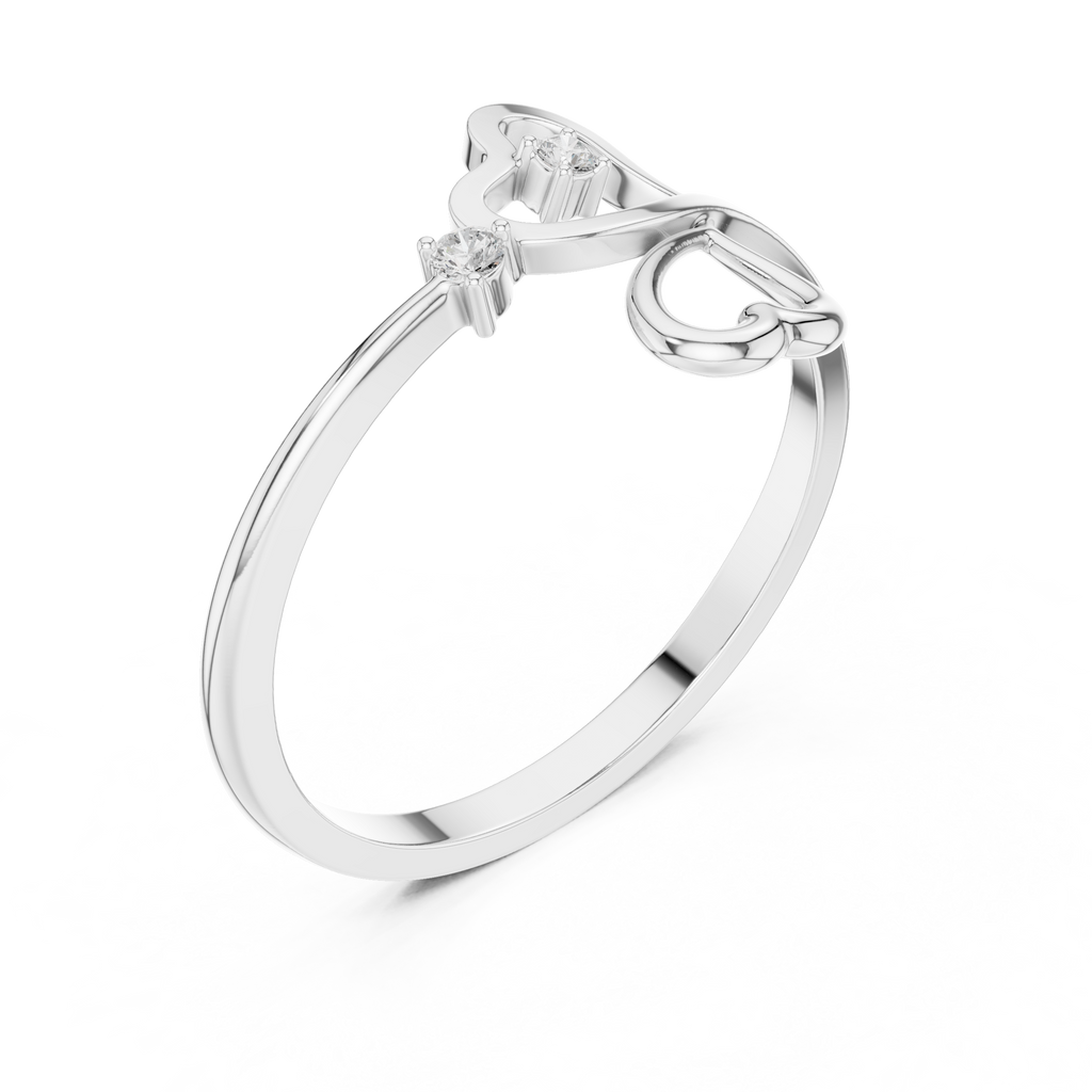 Dual Heart Diamond Ring