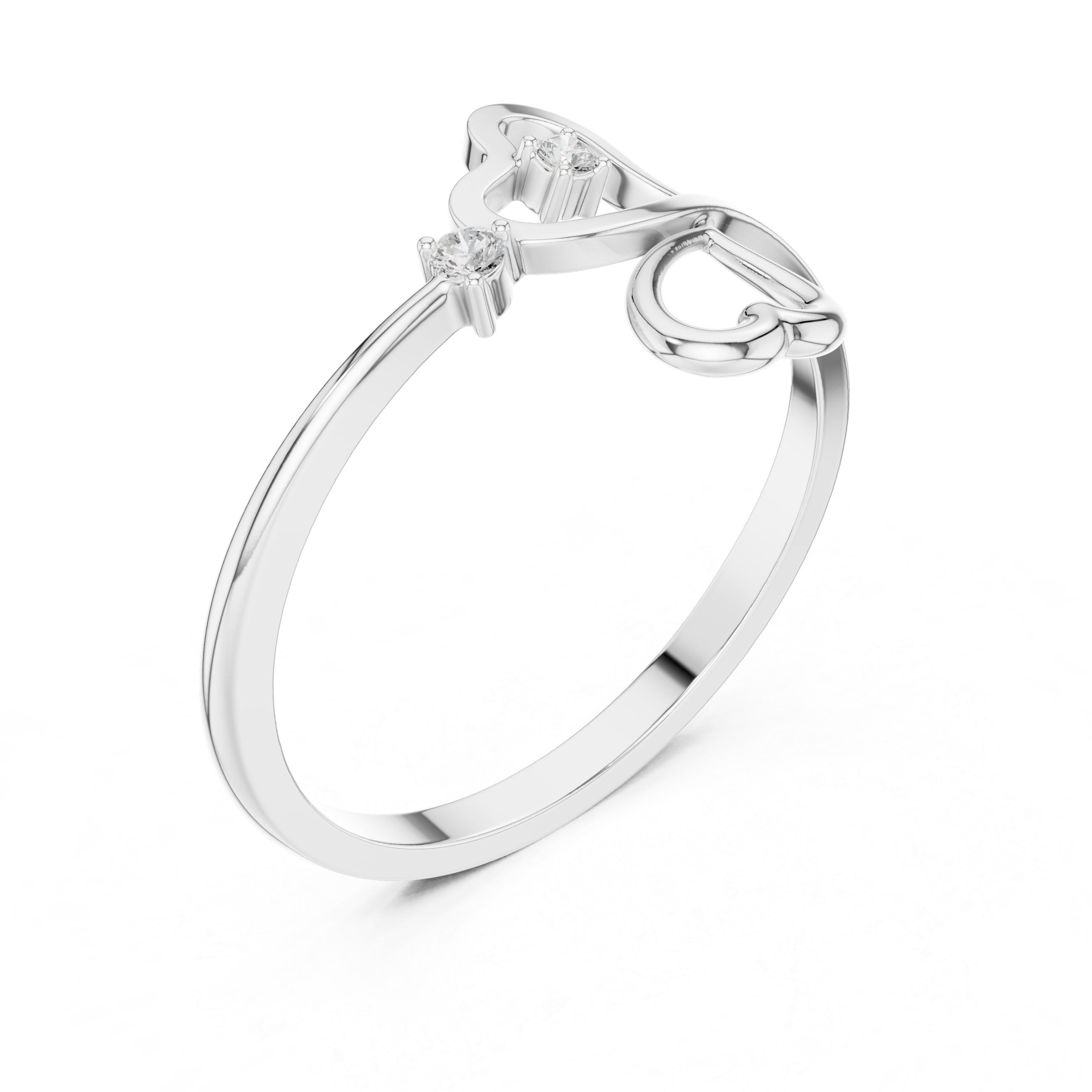 Dual Heart Diamond Ring