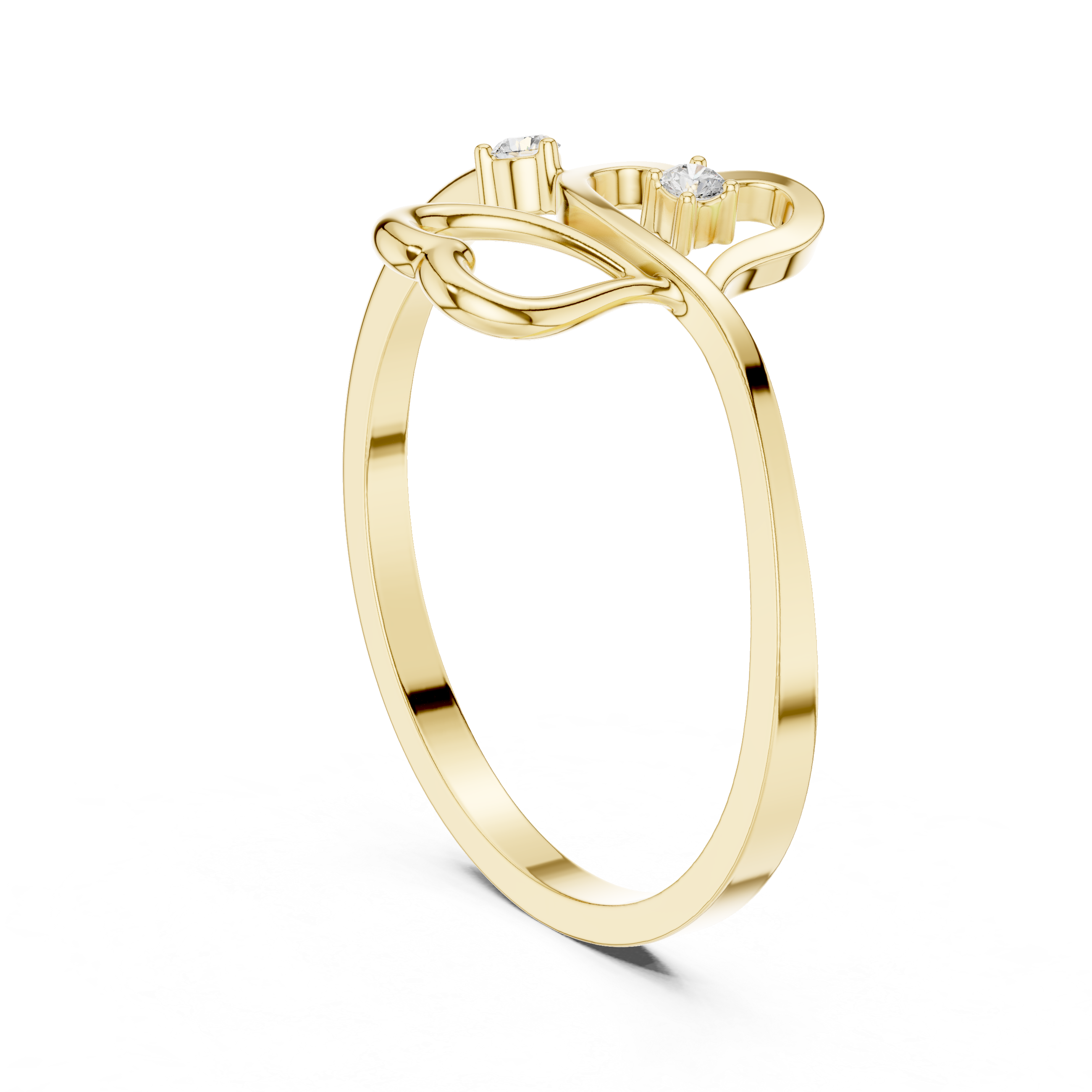 Dual Heart Diamond Ring