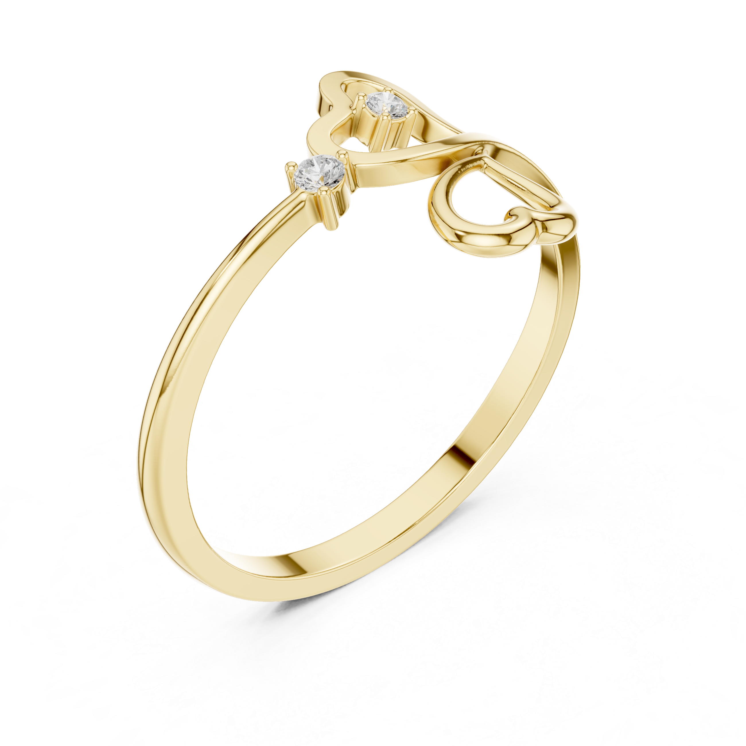 Dual Heart Diamond Ring