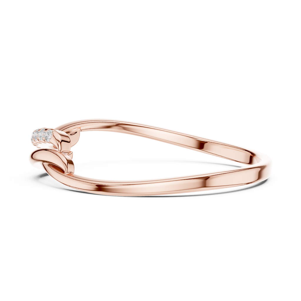 Curved Diamond Wave Ring