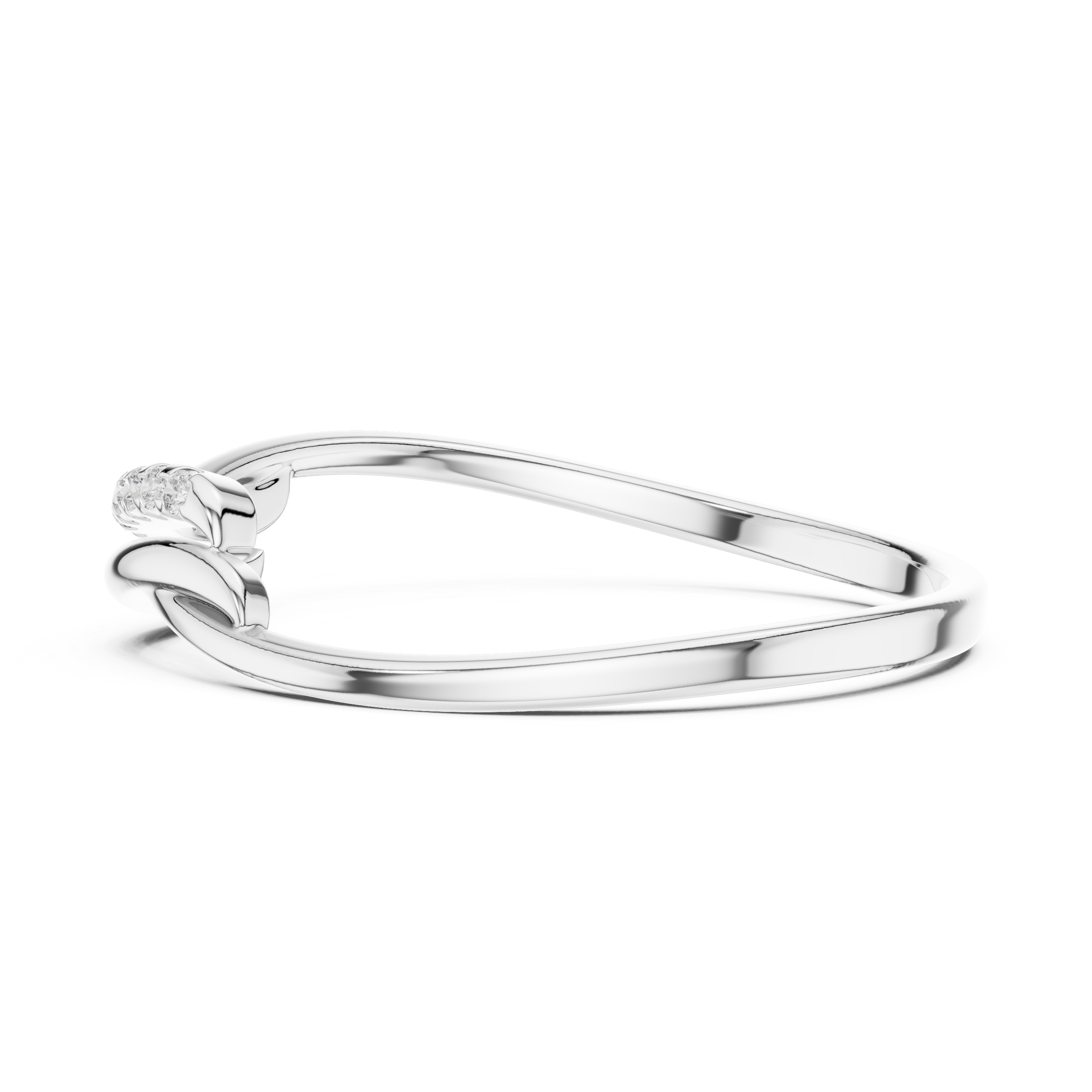Curved Diamond Wave Ring