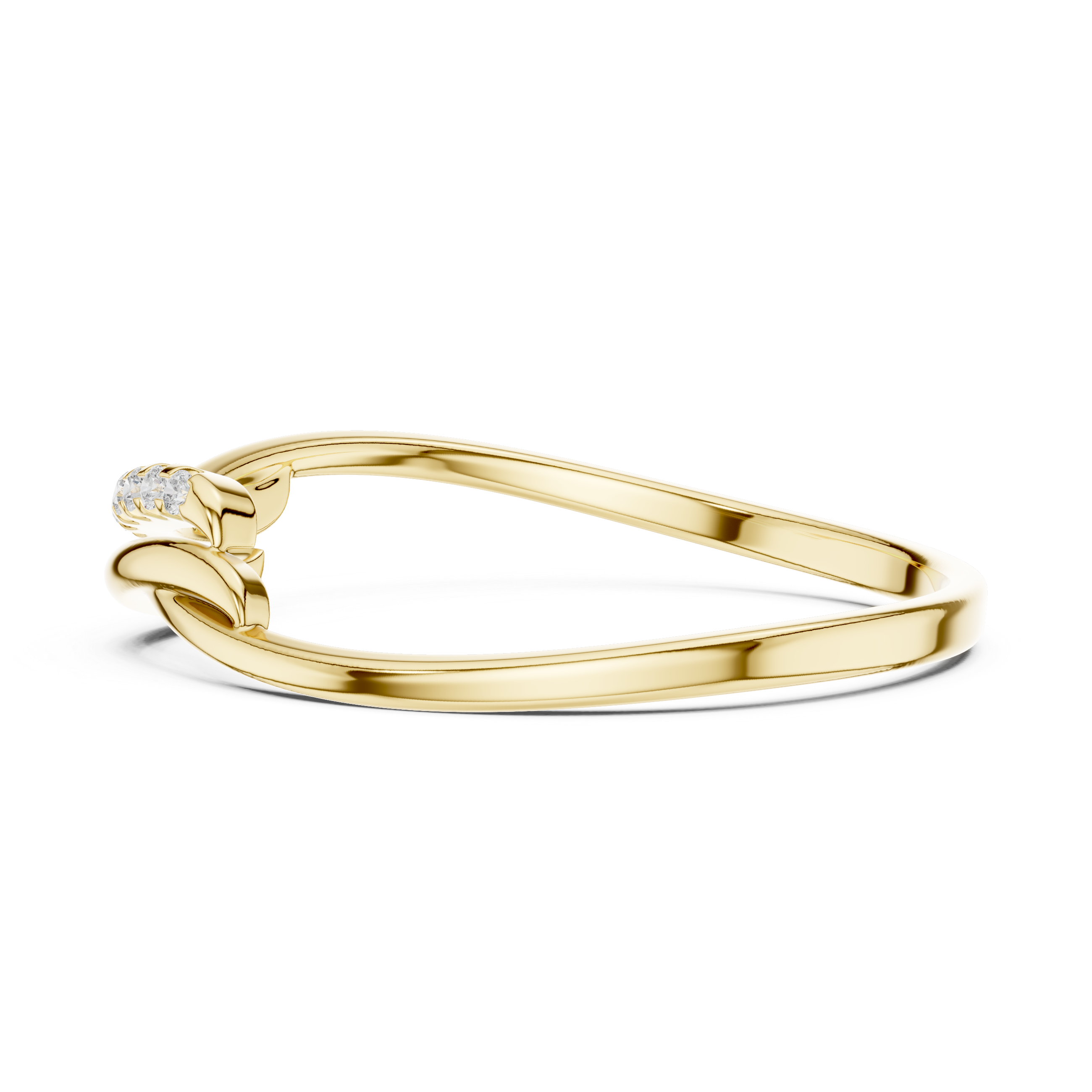 Curved Diamond Wave Ring