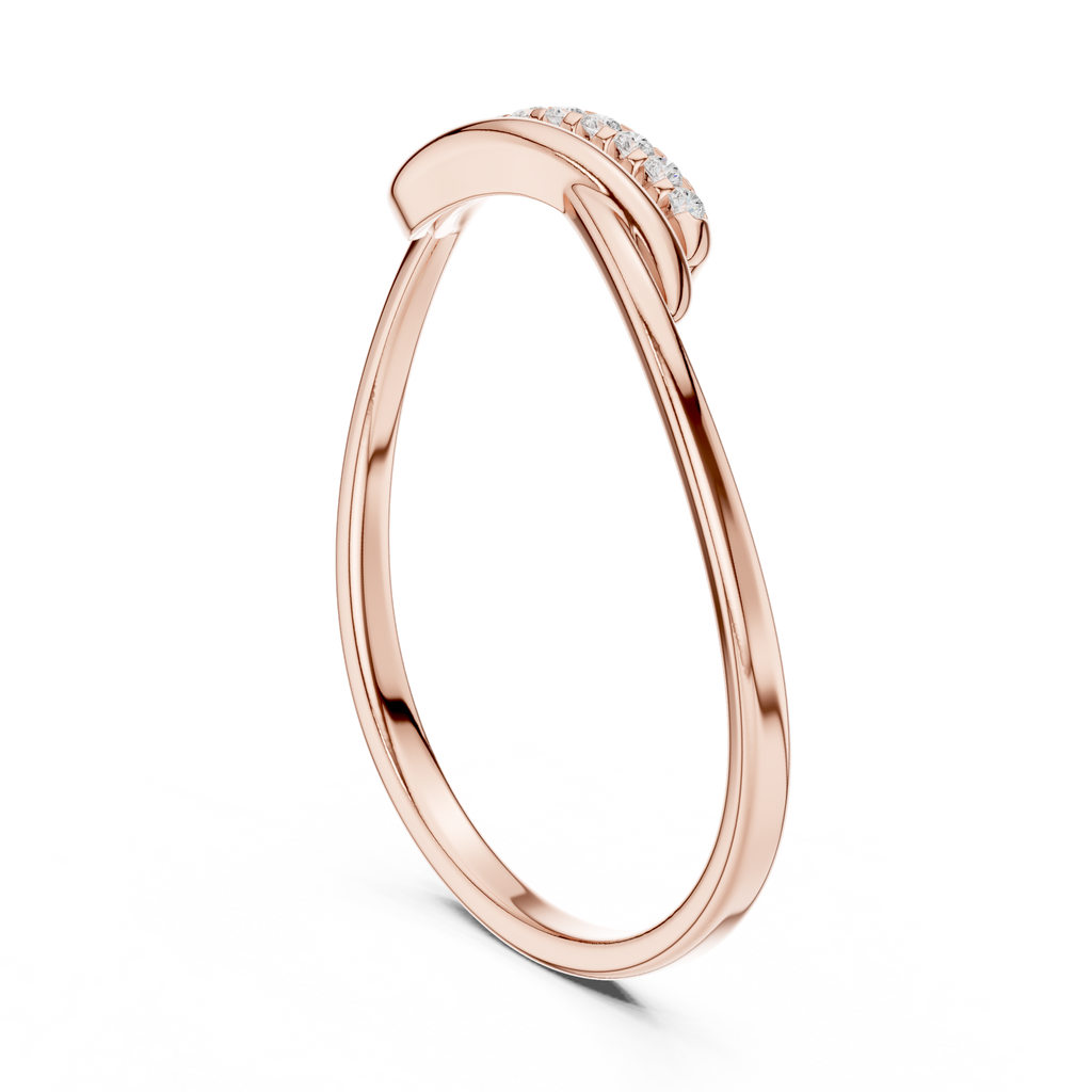 Curved Diamond Wave Ring