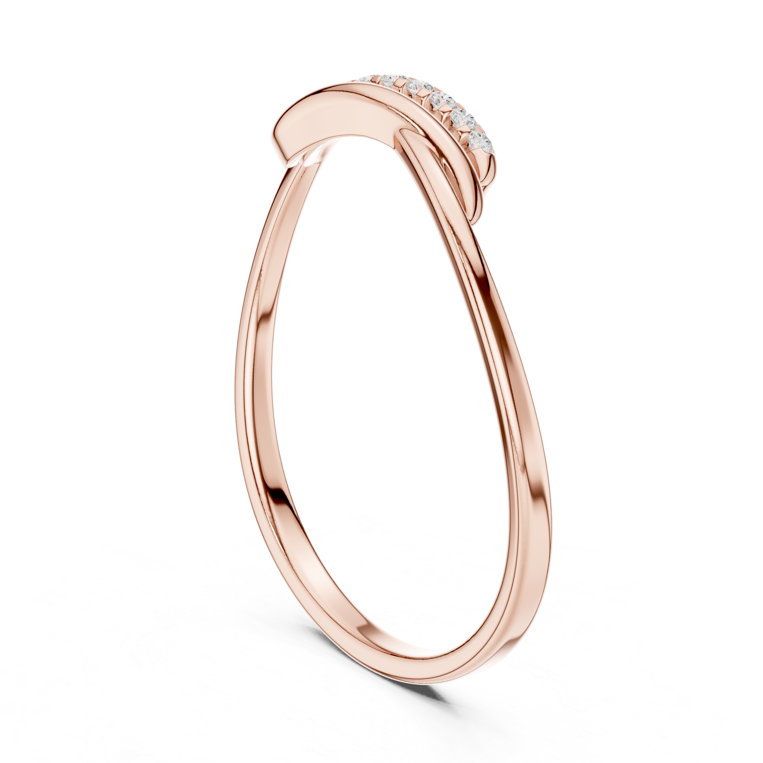 Curved Diamond Wave Ring