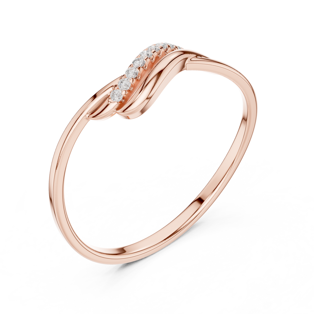 Curved Diamond Wave Ring