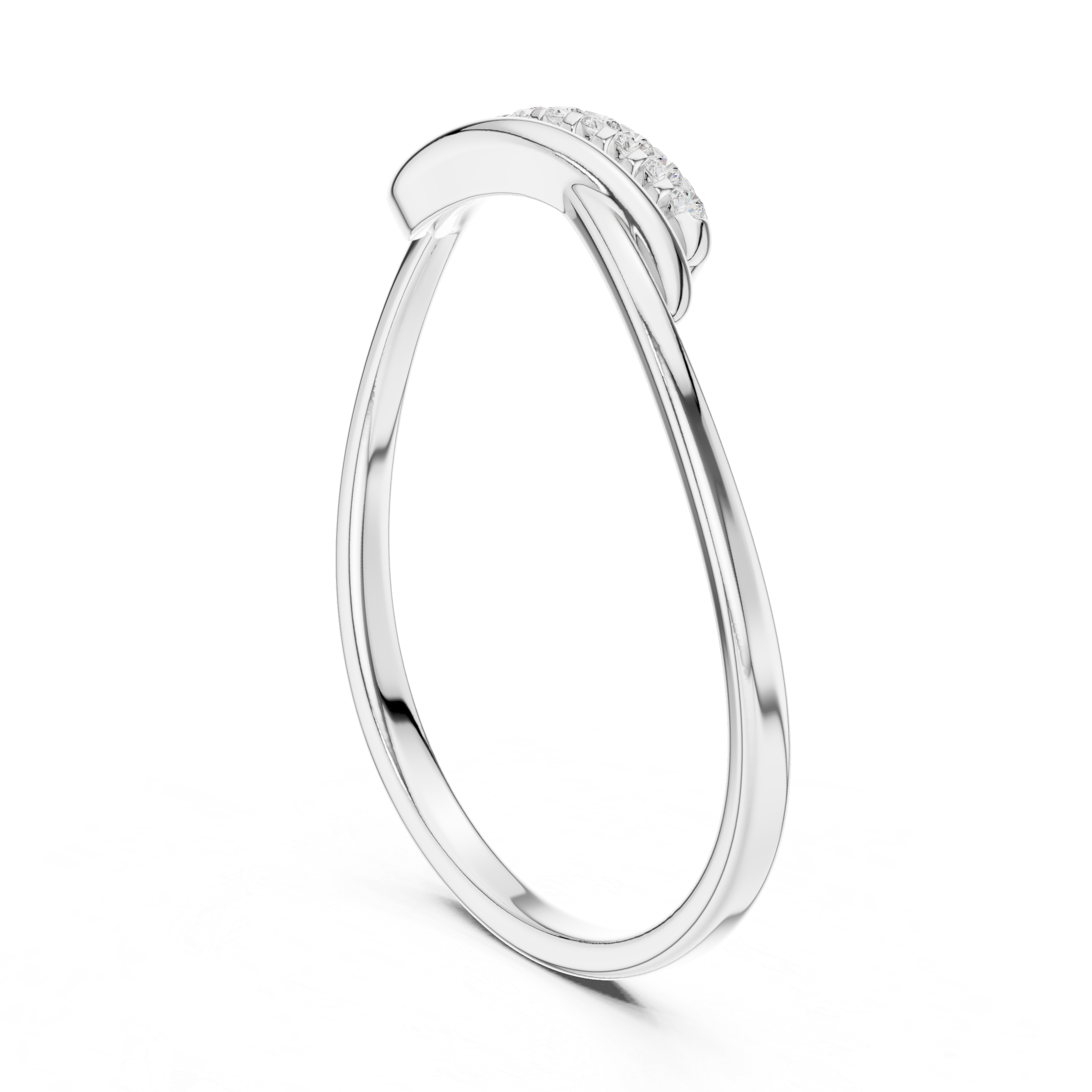 Curved Diamond Wave Ring