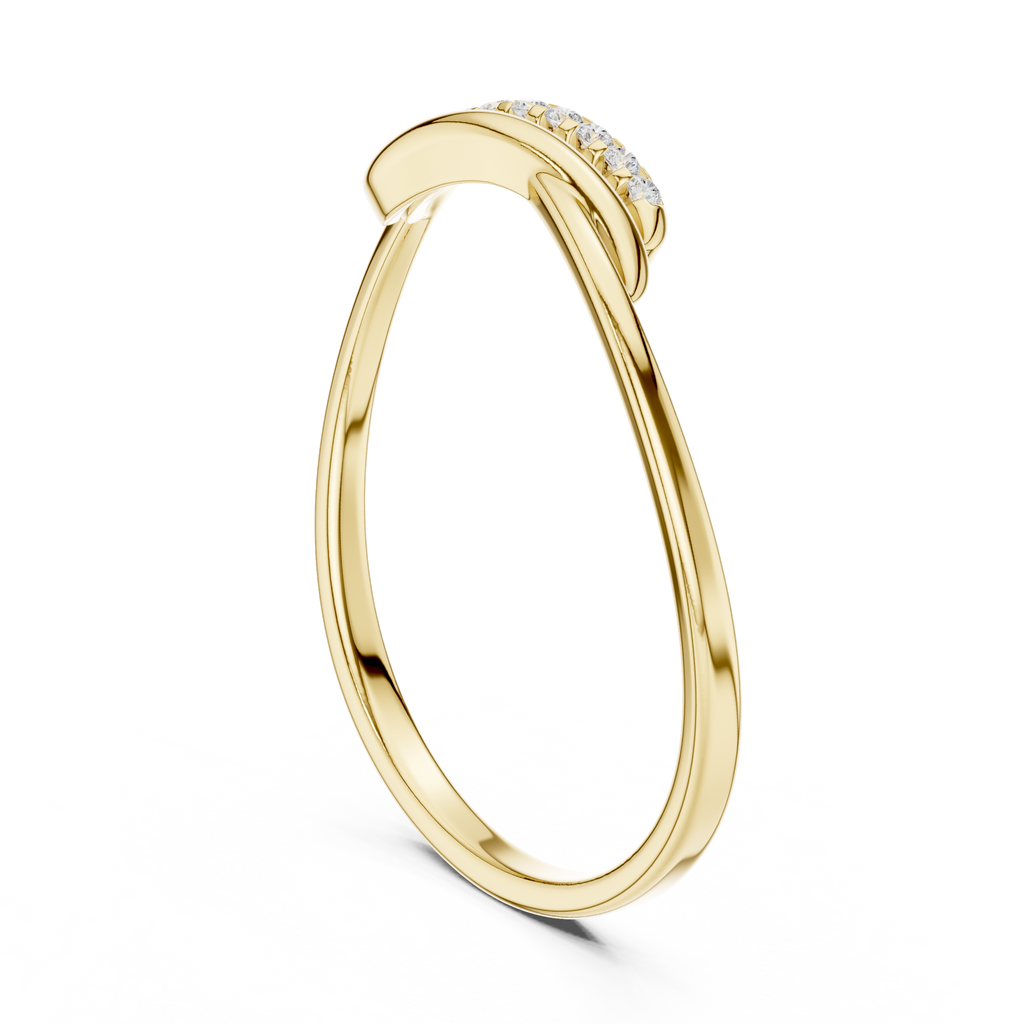 Curved Diamond Wave Ring