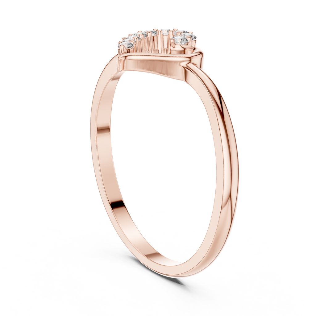 Open Heart Diamond Ring